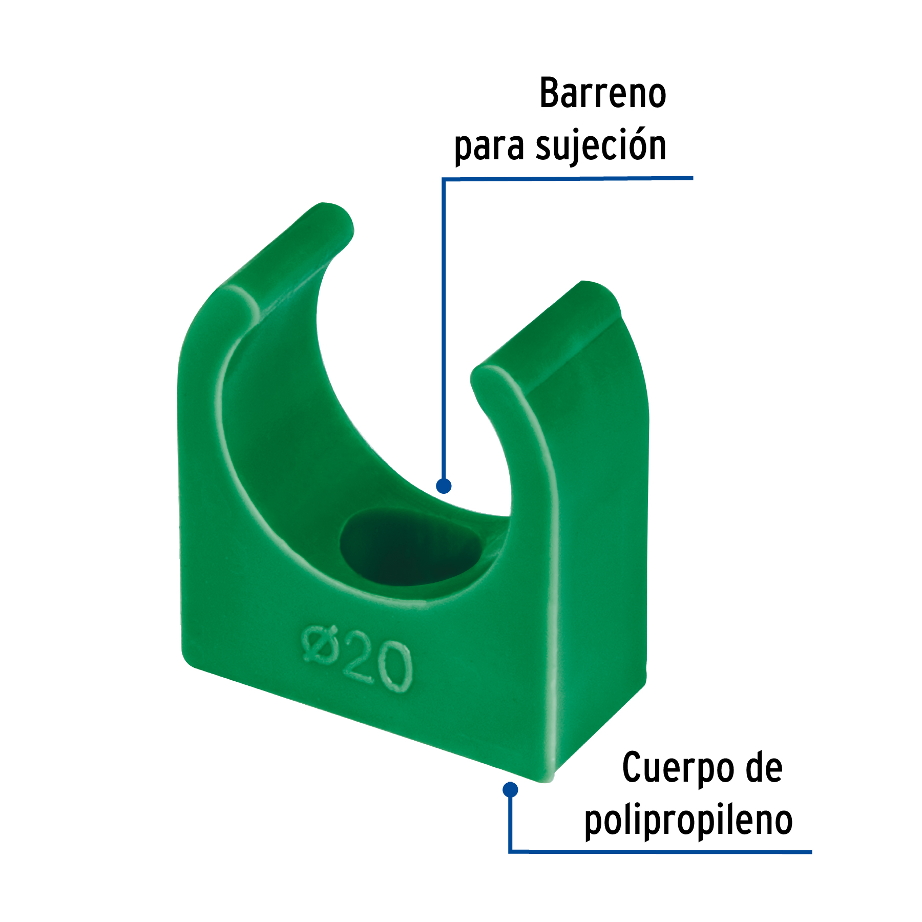 Abrazadera PPR, Tipo U, Foset - 1/2 Pulgadas - Image 3