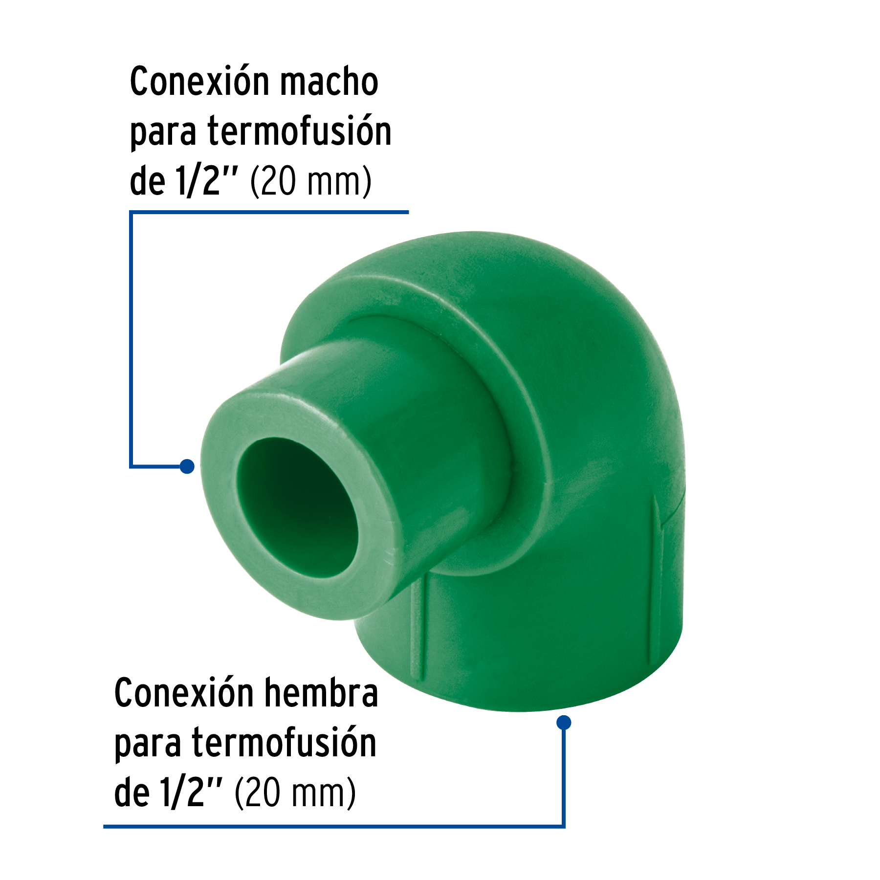 Codo 90° PPR, Macho-hembra, Foset - 1/2 Pulgadas - Image 3