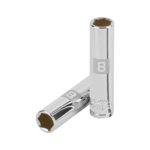 Dado Largo de 8 Mm , 6 Puntas, Cuadro 1/4", Truper