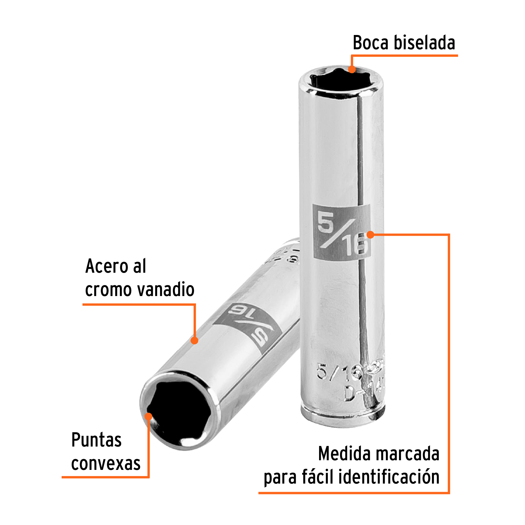Dado Largo de 5/16 Pulgadas, 6 Puntas, Cuadro 1/4", Truper - Image 6