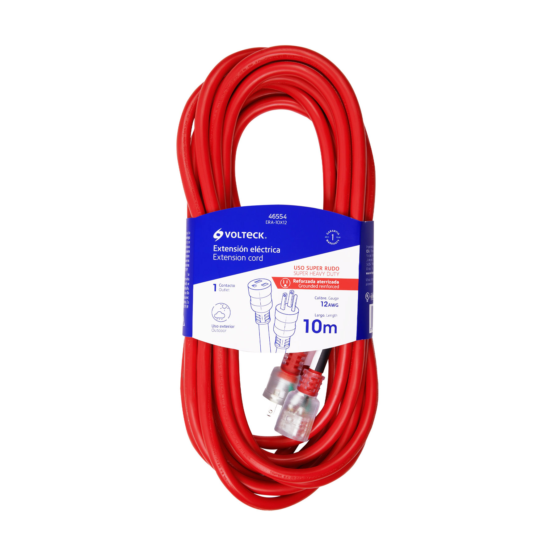 Extensión Reforzada Aterrizada 3x12 Awg, Volteck - 10 M - Image 3