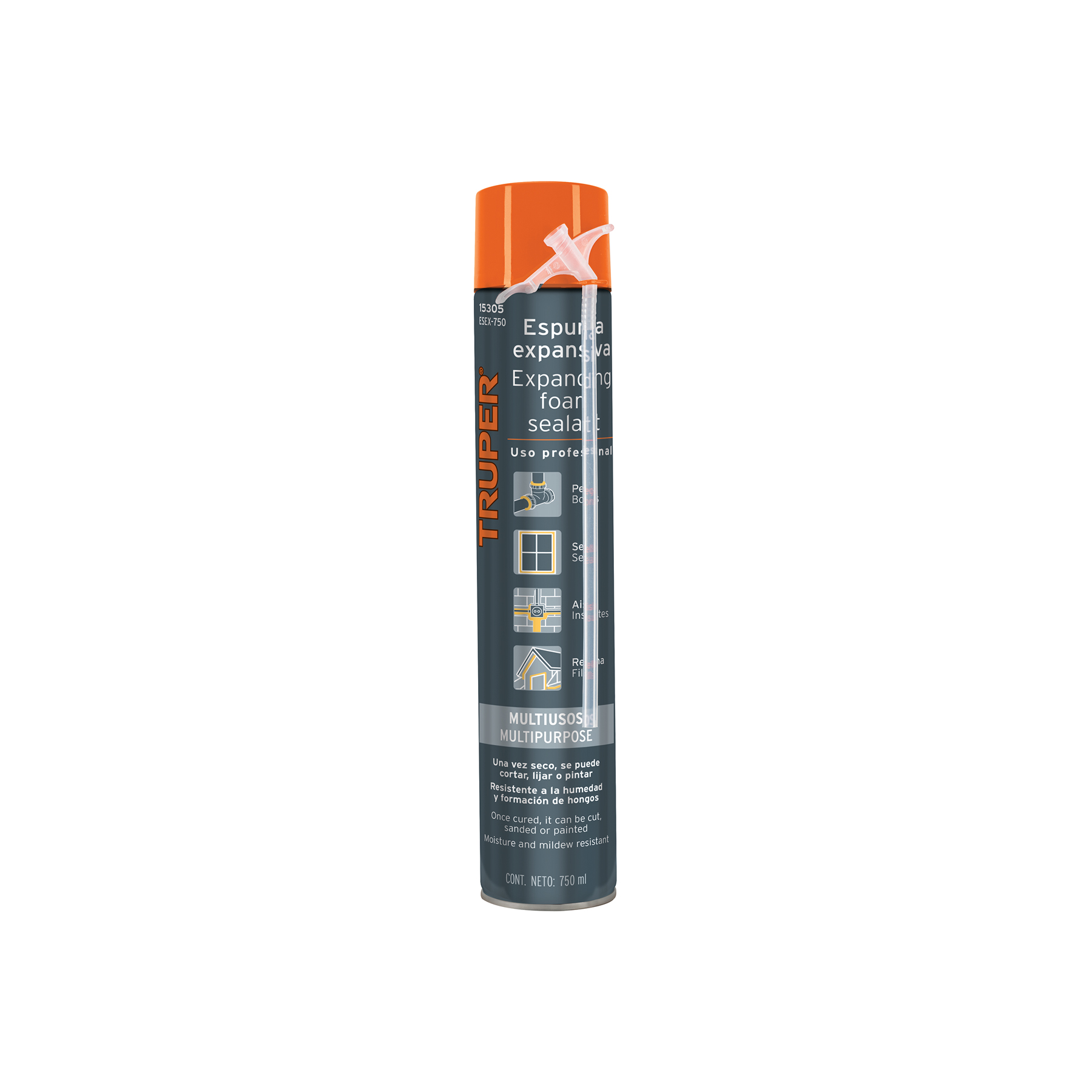 Espuma Expansiva de Poliuretano, Truper - 750 Ml
