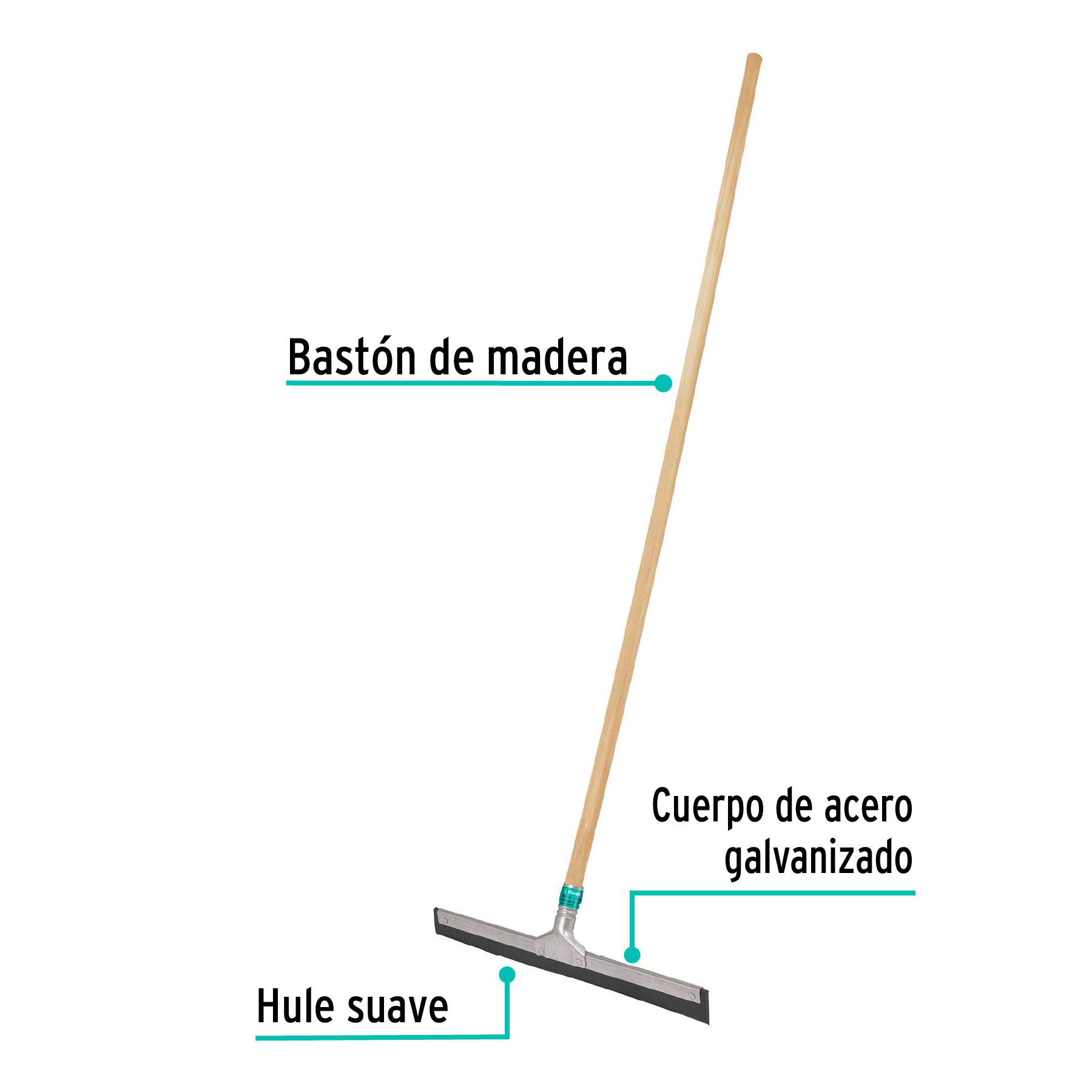 Jalador Base Acero Galvanizado de , con Bastn de Madera - 40CM - Image 5