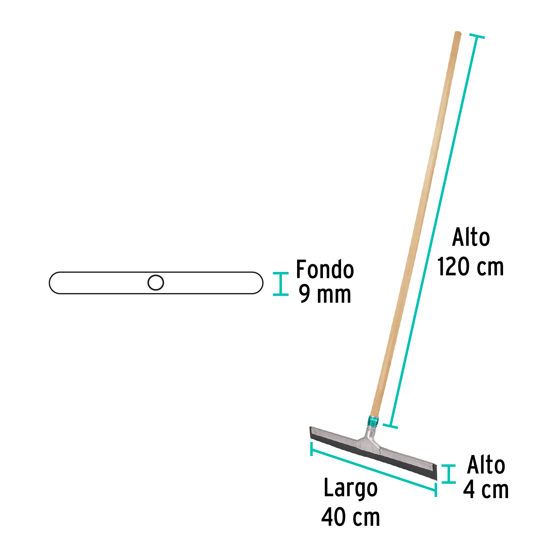 Jalador Base Acero Galvanizado de , con Bastn de Madera - 40CM - Image 6