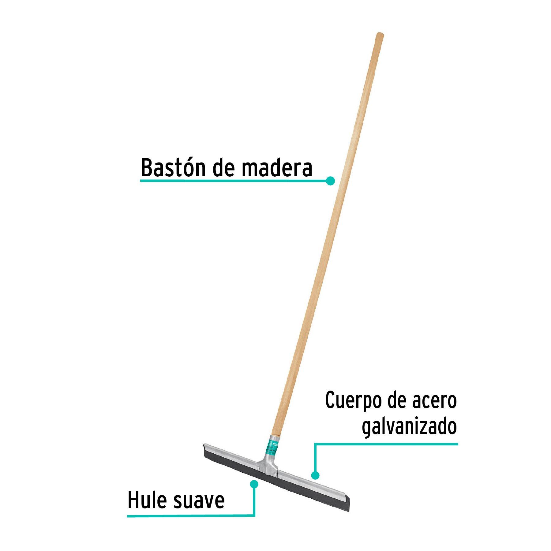 Jalador Base Acero Galvanizado de , con Bastn de Madera - 50CM - Image 5