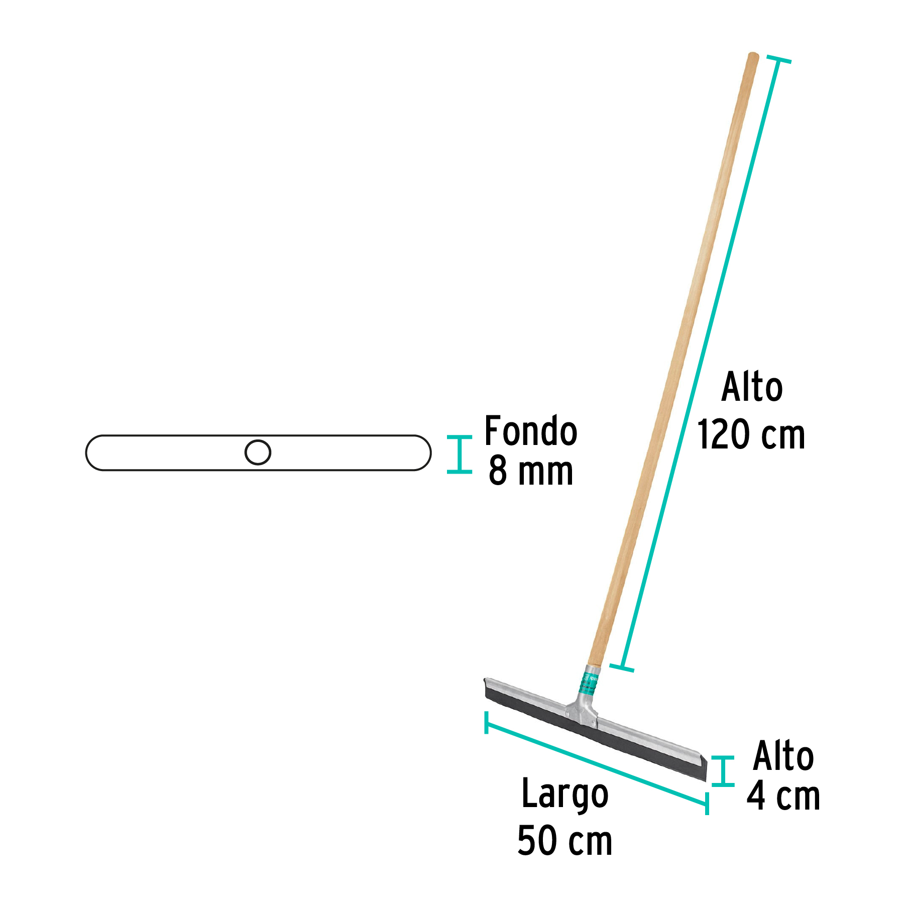 Jalador Base Acero Galvanizado de , con Bastn de Madera - 50CM - Image 6