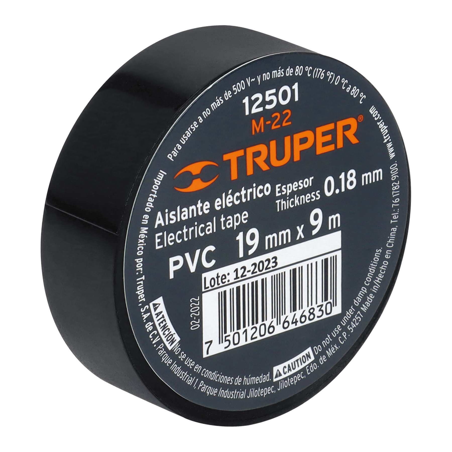 Cinta de Aislar de 9 M X 19 Mm, Negra, Truper - Image 2