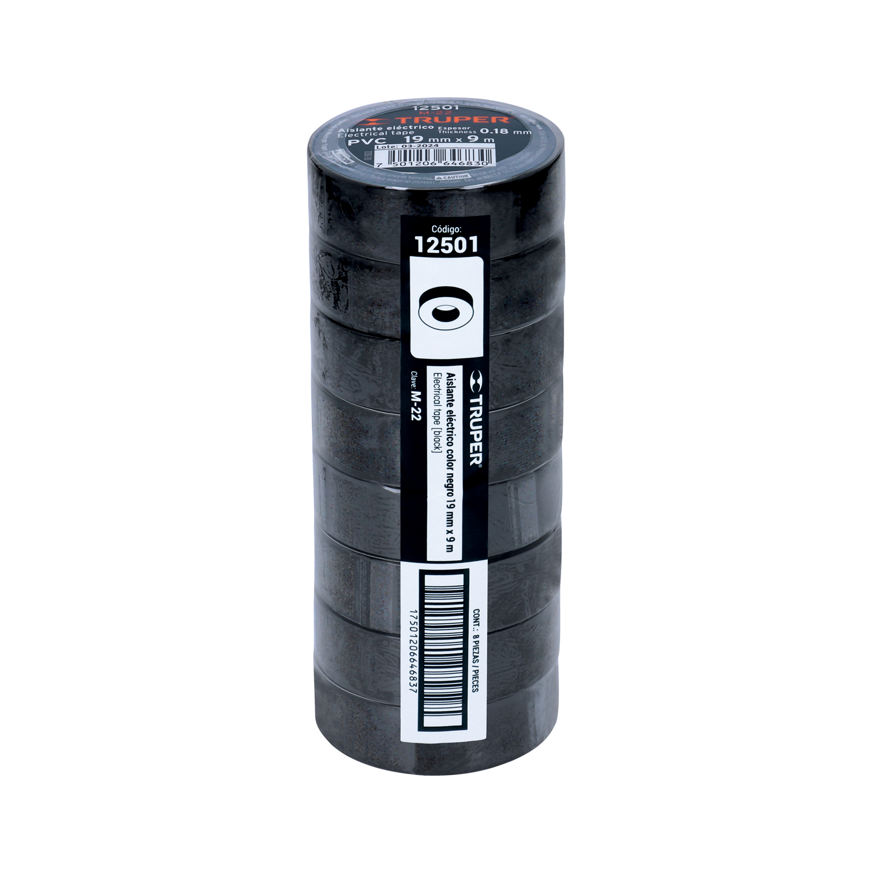 Cinta de Aislar de 9 M X 19 Mm, Negra, Truper - Image 6