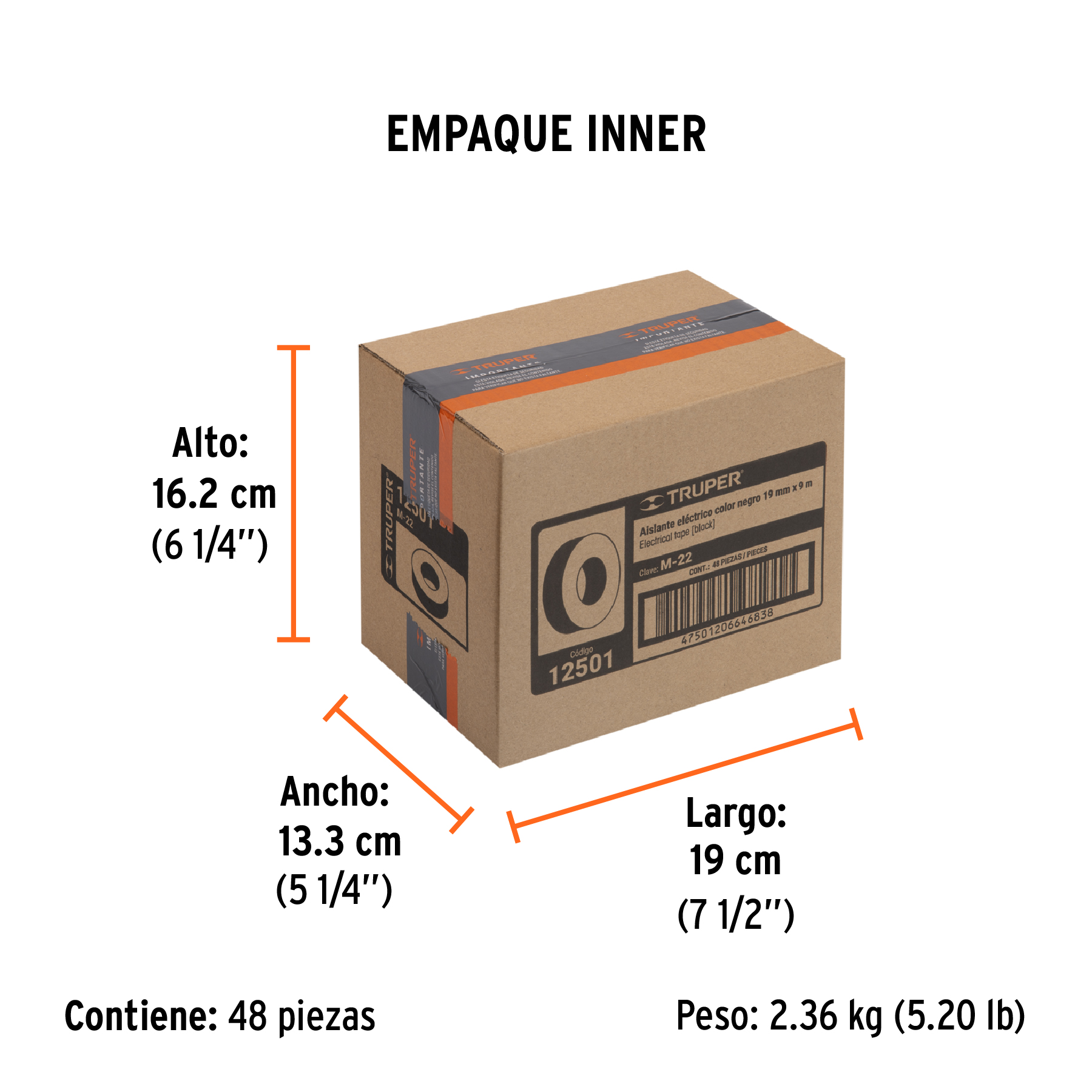 Cinta de Aislar de 9 M X 19 Mm, Negra, Truper - Image 3
