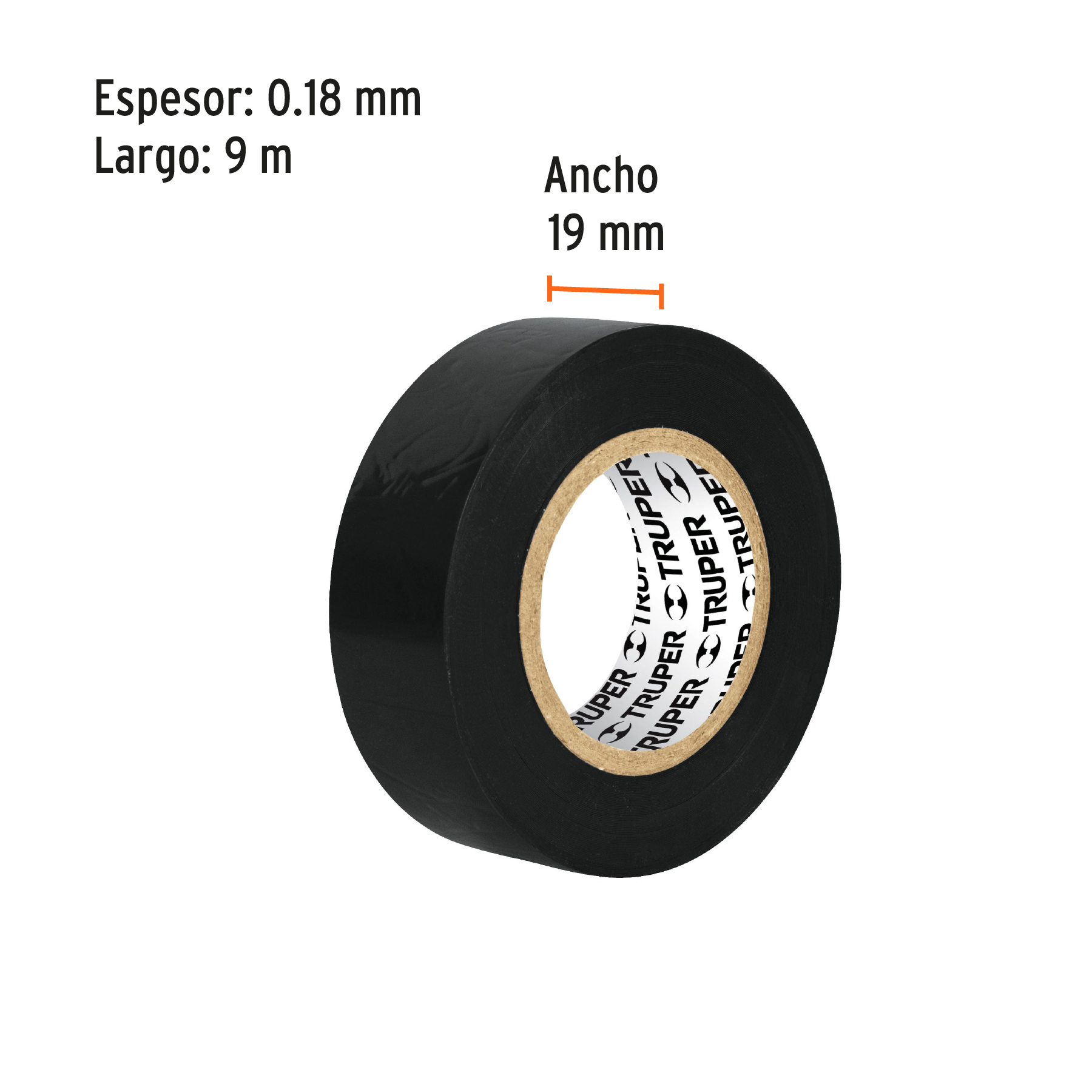Cinta de Aislar de 9 M X 19 Mm, Negra, Truper - Image 8