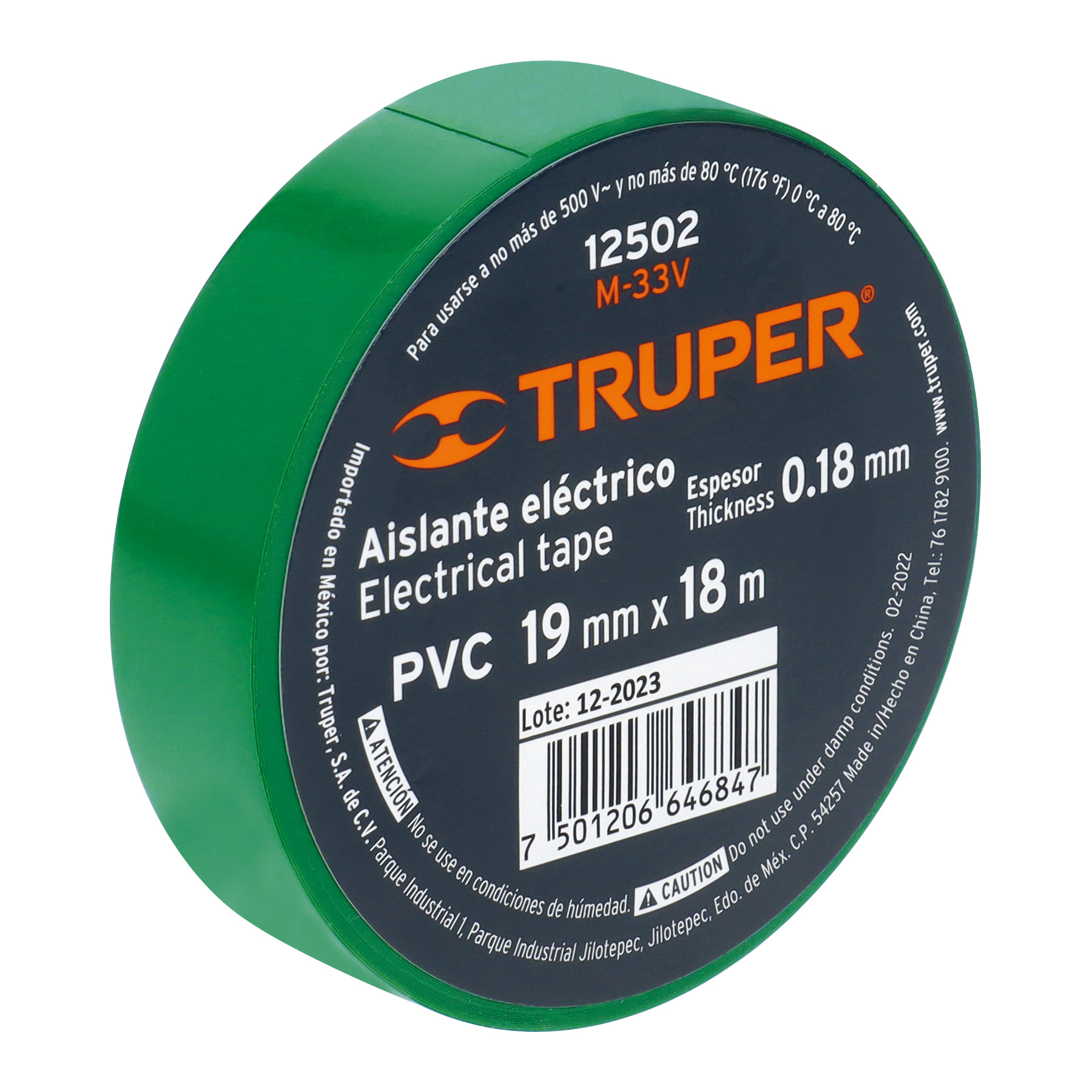 Cinta de Aislar de 18 M X 19 Mm, Truper - Verde - Image 2