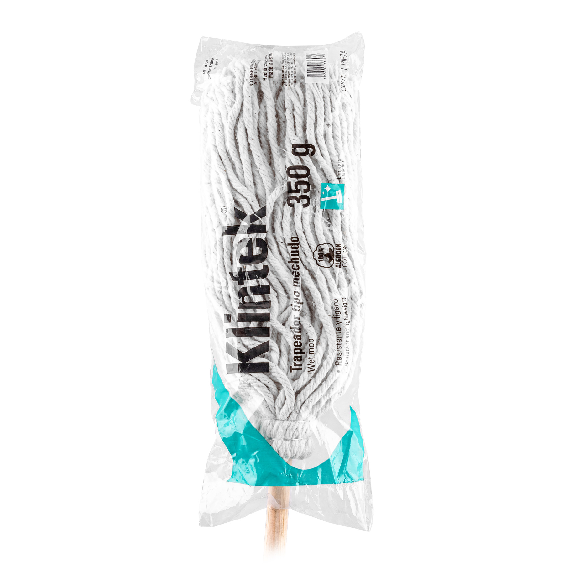 Trapeador Tipo Mechudo, con Bastón de 120 Cm, Klintek - 350 G - Image 3