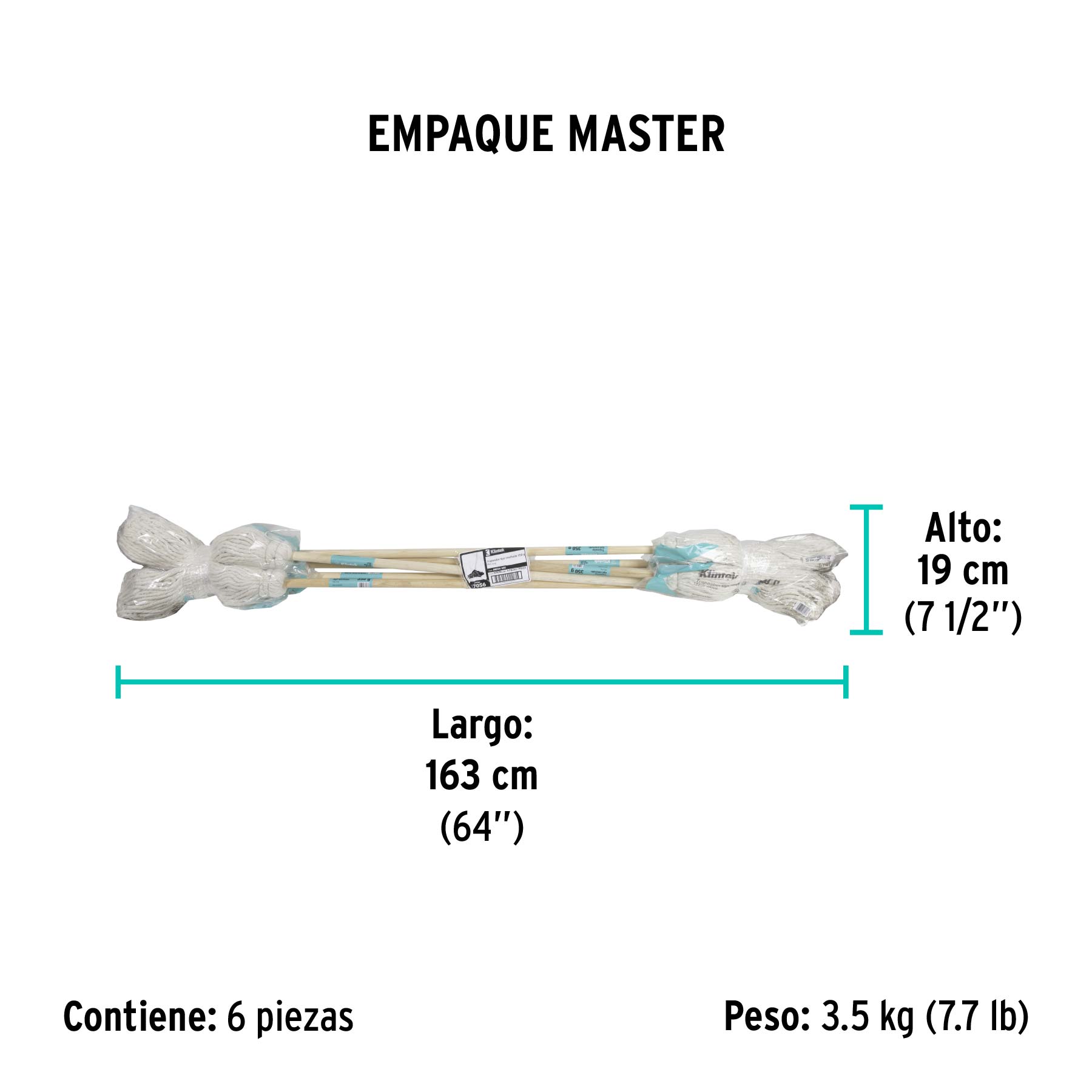 Trapeador Tipo Mechudo, con Bastón de 120 Cm, Klintek - 350 G - Image 2