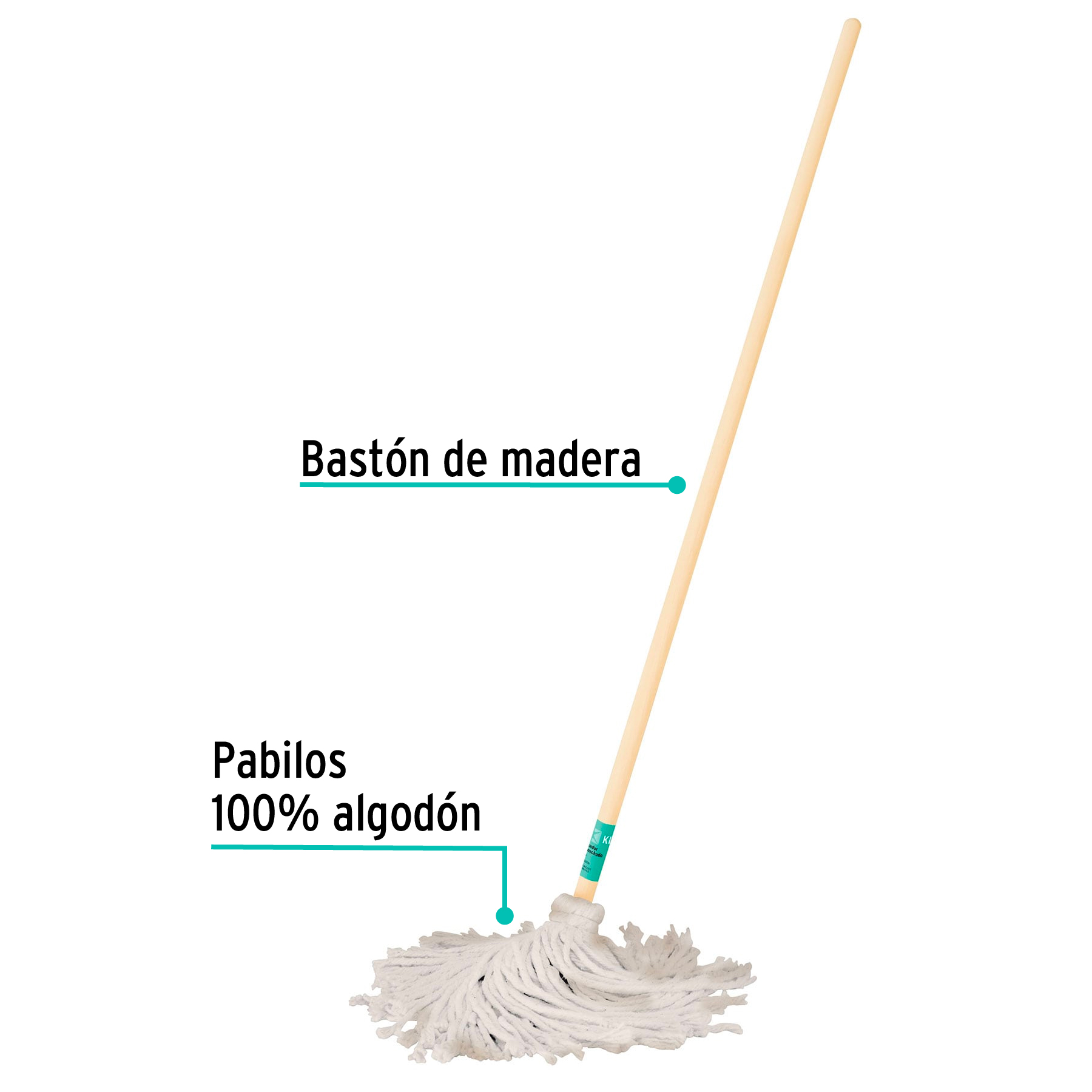 Trapeador Tipo Mechudo, con Bastón de 120 Cm, Klintek - 350 G - Image 4