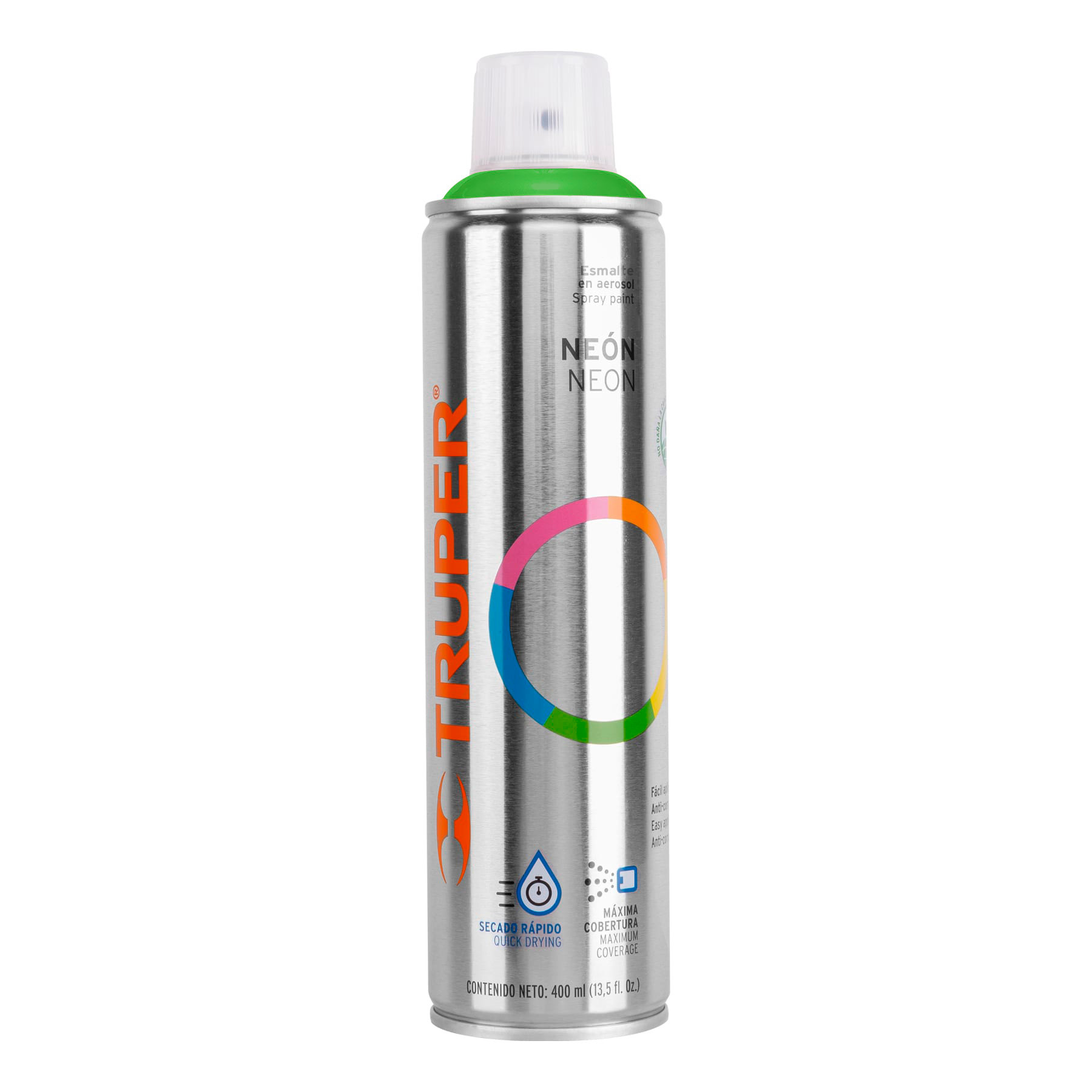 Pintura en Aerosol, Neón, Bote Esbelto - 400 Ml - Verde