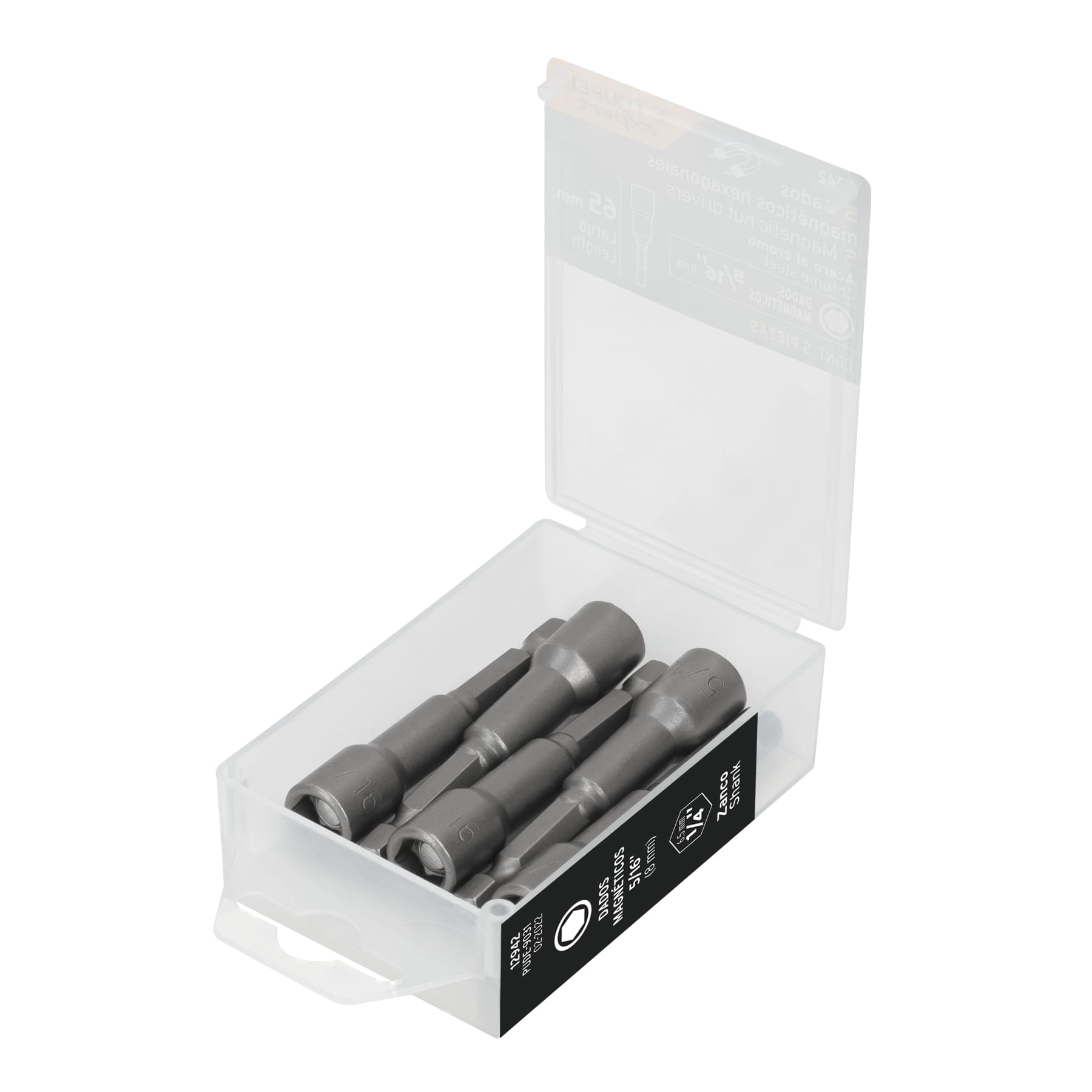 Estuche con 5 Dados Magnéticos de Largo 2-1/2", Expert - 5/16 Pulgadas