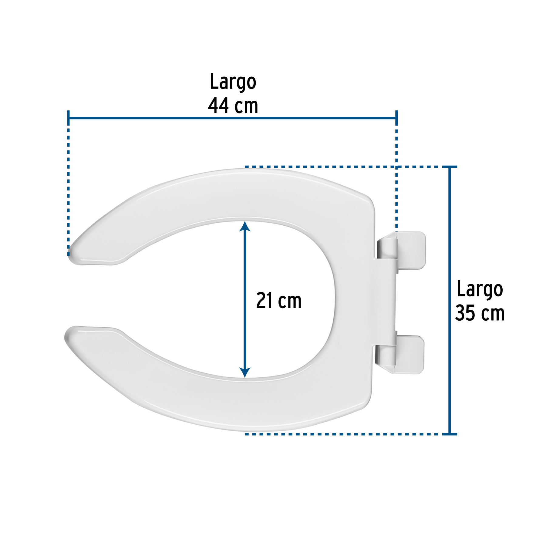 Asiento Alargado Sin Tapa para Taza Fluxmetro, Blanco,foset - Image 2