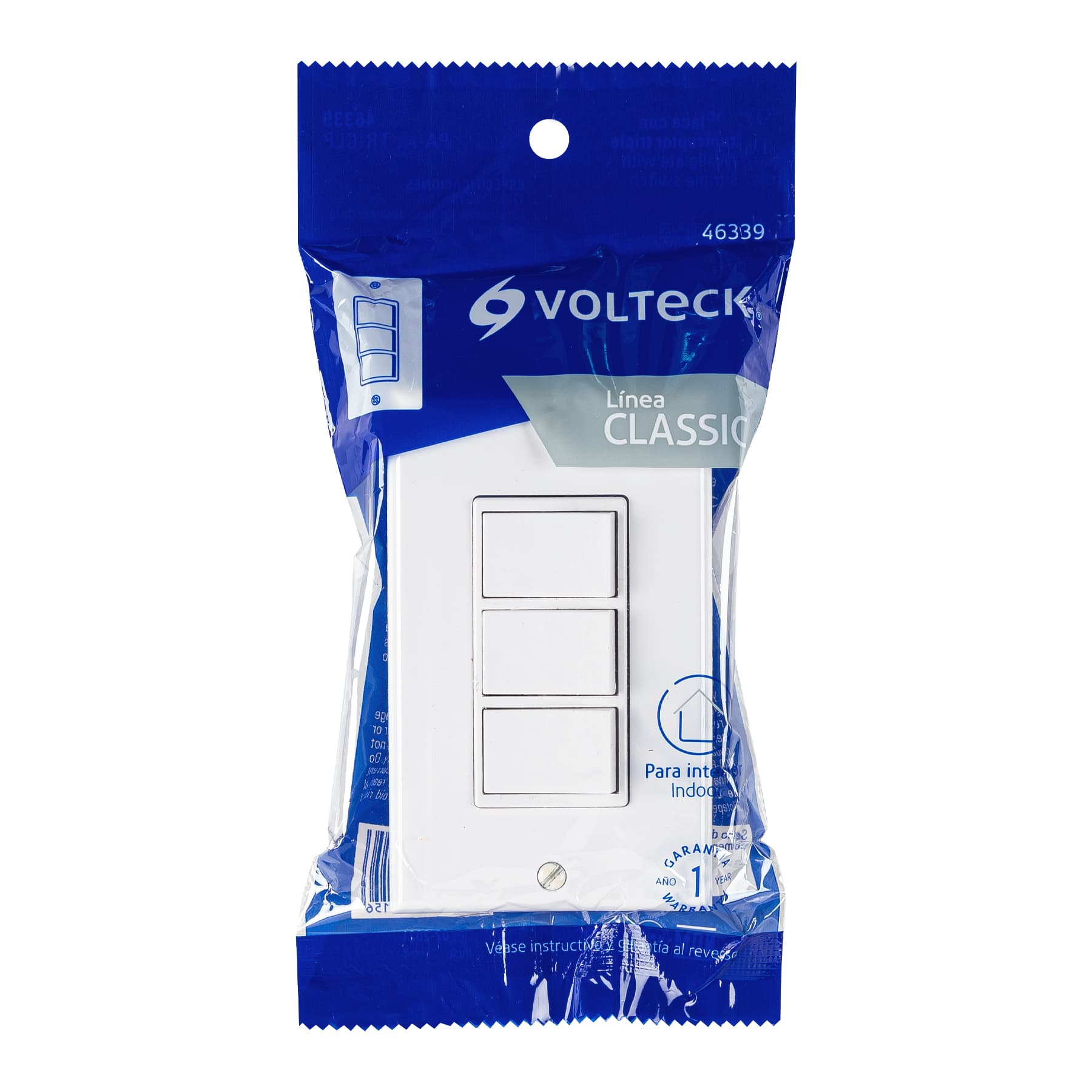 PLACA ARMADA CON INTERRUPTOR SENCILLO CLASSIC, VOLTECK