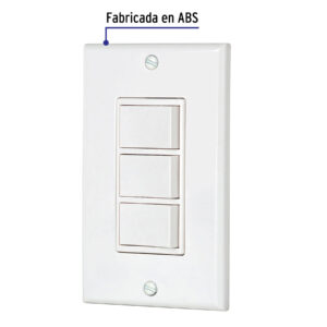 PLACA ARMADA CON 3 INTERRUPTORES SENCILLOS, LÍNEA CLASSIC