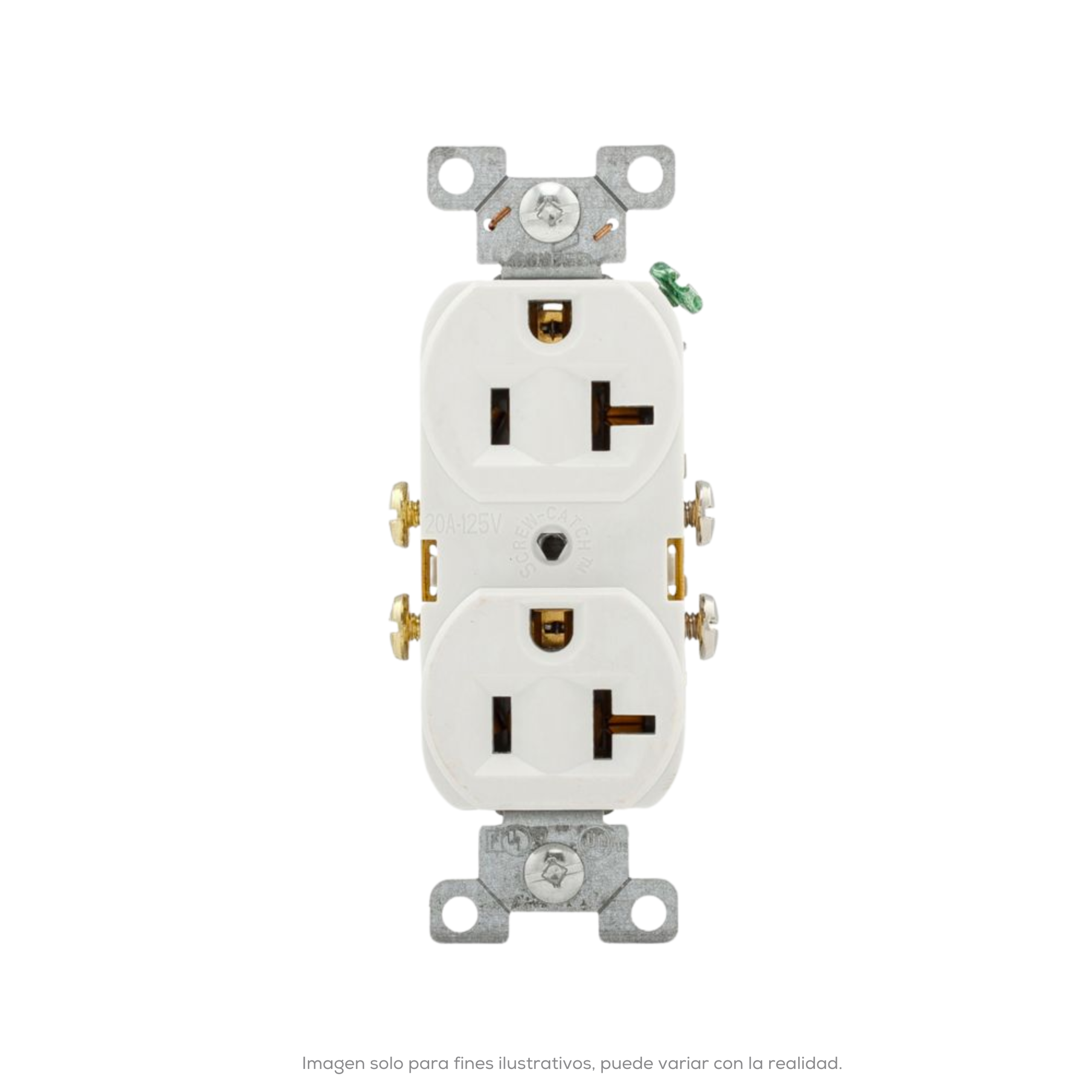 CONTACTO DUPLEX 2P,3H,15A,125V BLANCOA GRADO COMERCIAL R020W
