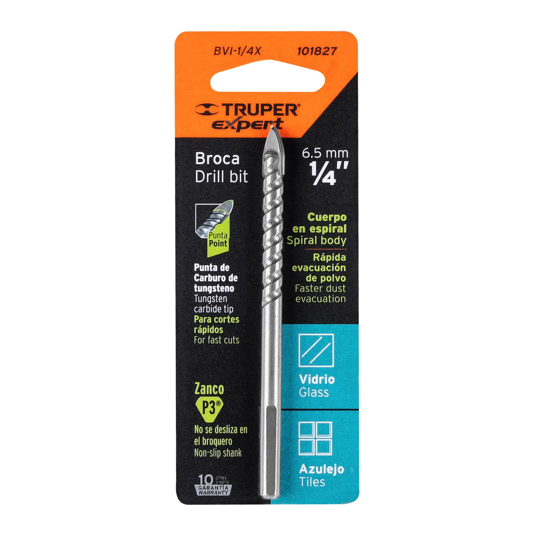 Broca para Vidrio y Azulejo 1/4", Truper Expert - Image 3