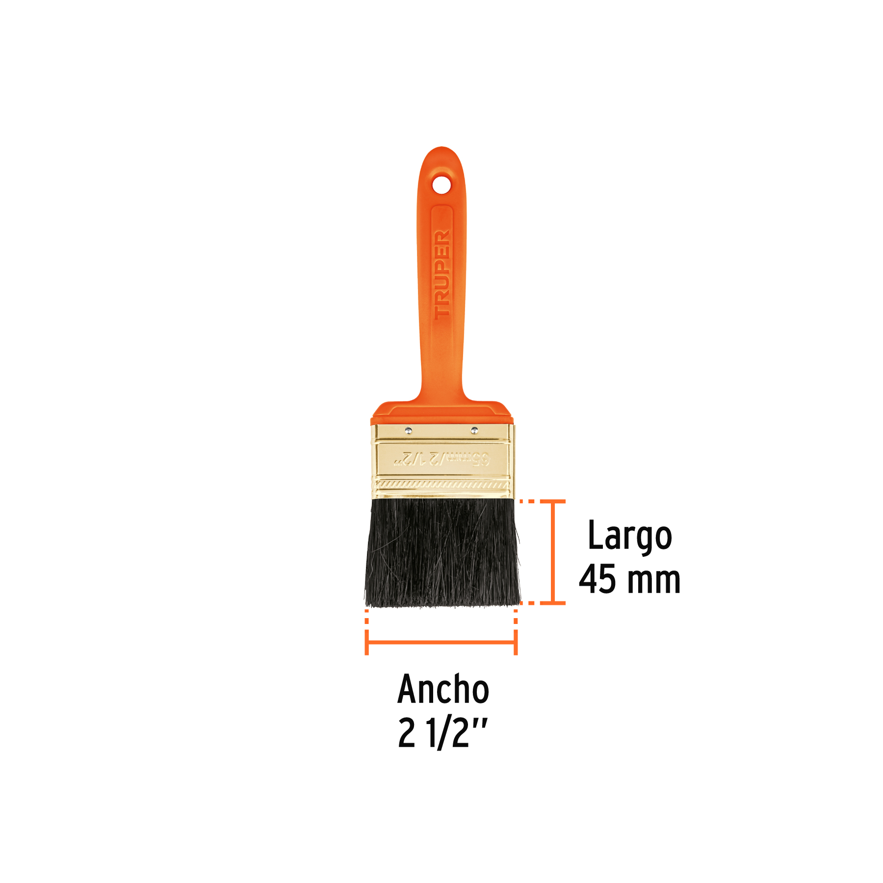 Brocha Profesional de 2-1/2" con Mango de Plastico, Truper - Image 2