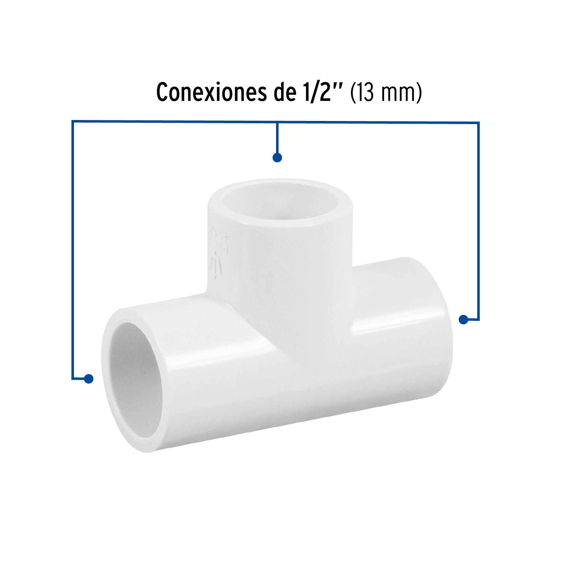 TEE SENCILLA DE PVC 1/2" - Image 2