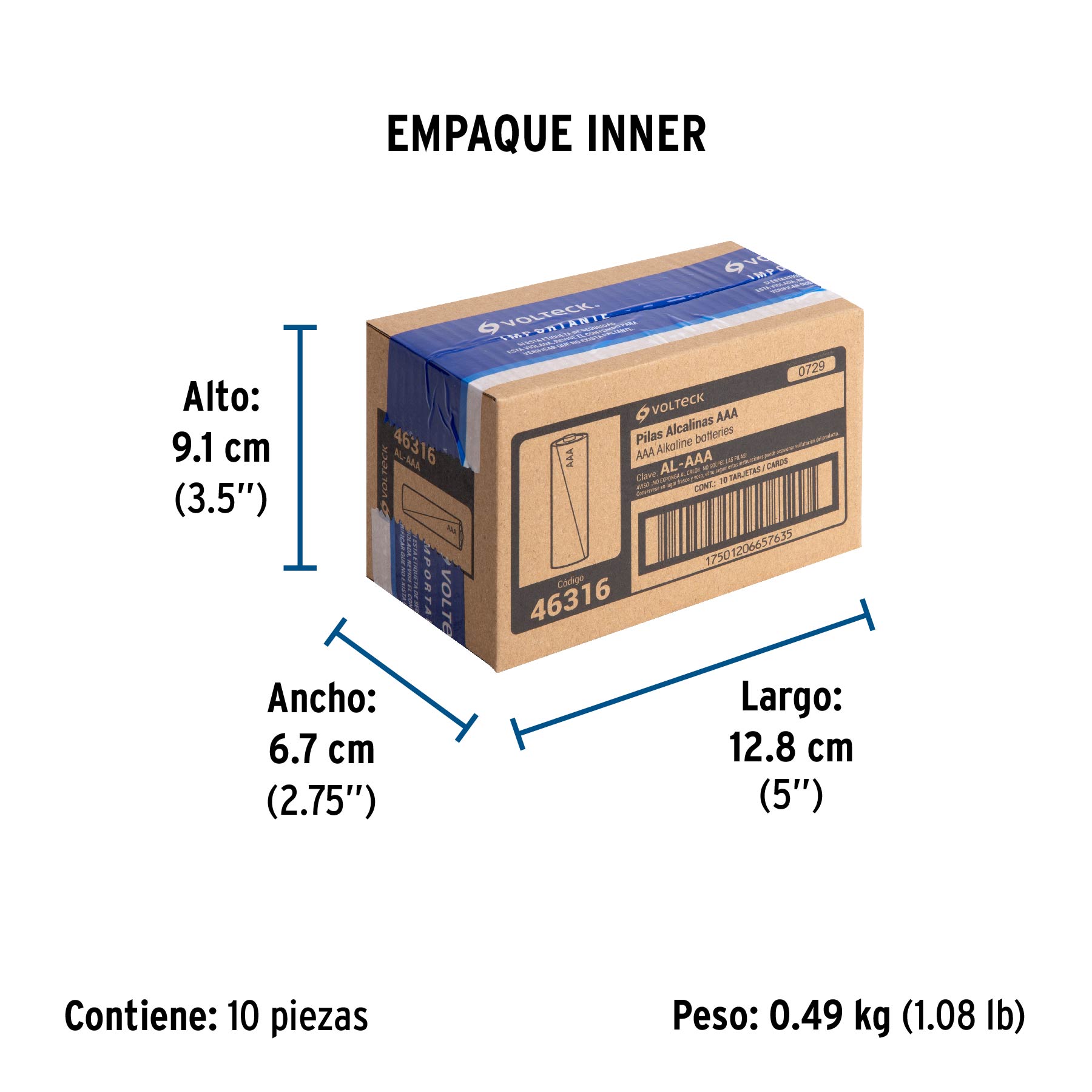 Blíster con 4 Pilas Alcalinas Aaa, Volteck - Image 2