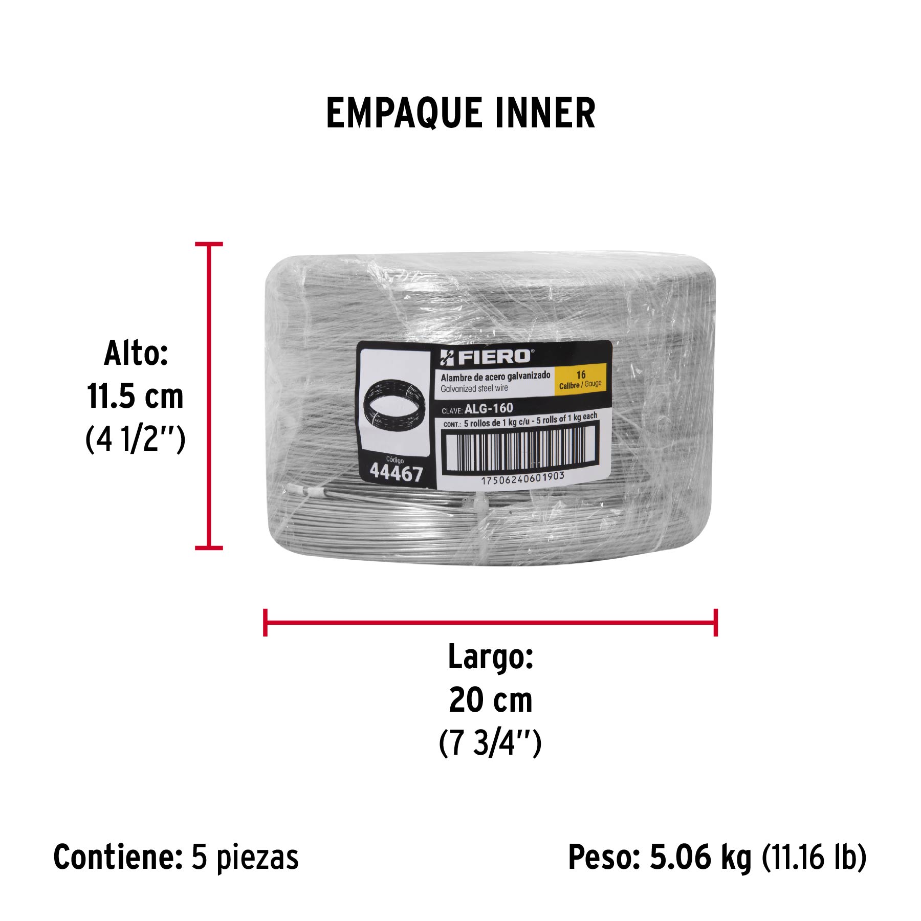 Kilo de Alambre Galvanizado, Calibre 16, Fiero - Image 2