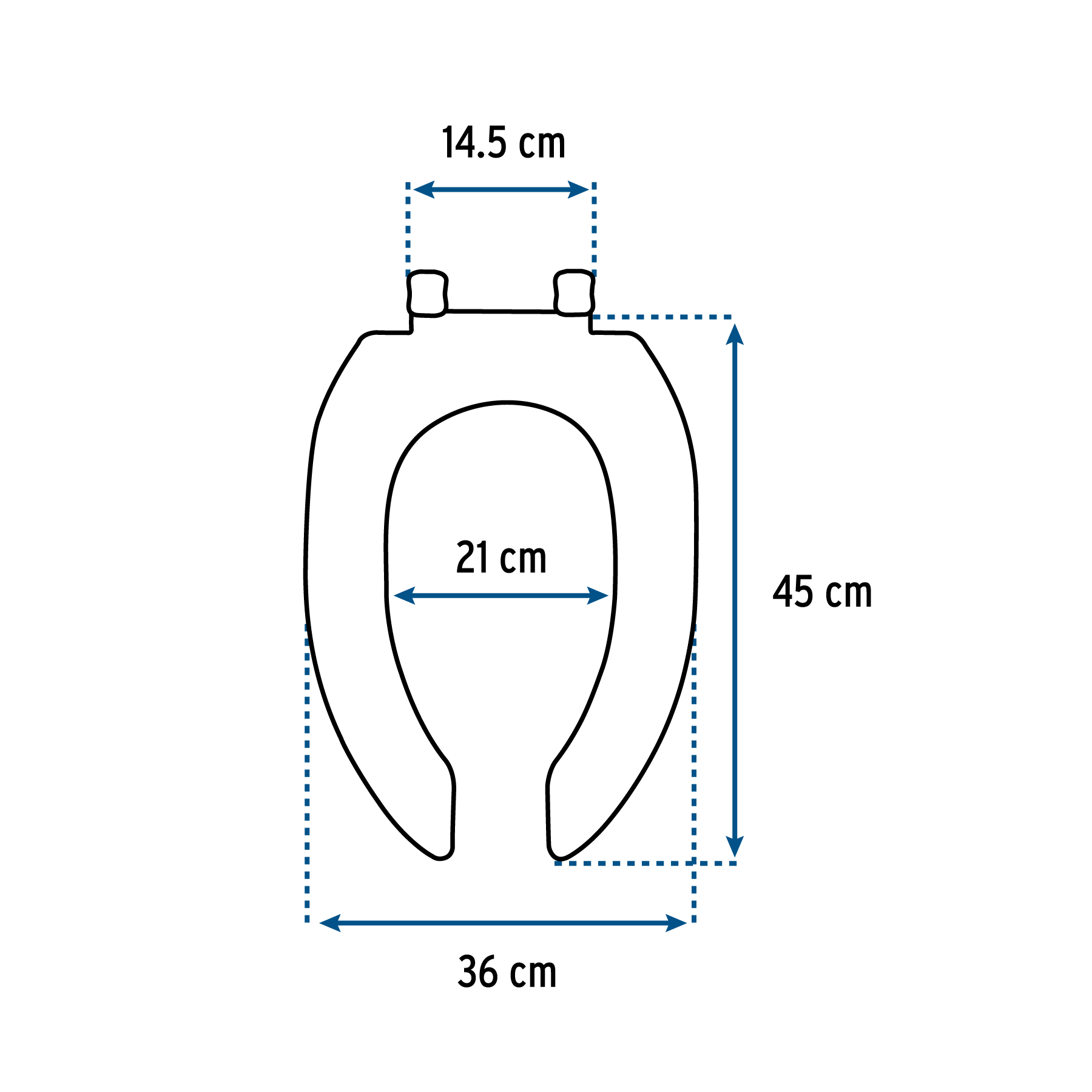 Asiento Alargado con Tapa para Wc, Abierto, Blanco, Foset - Image 2