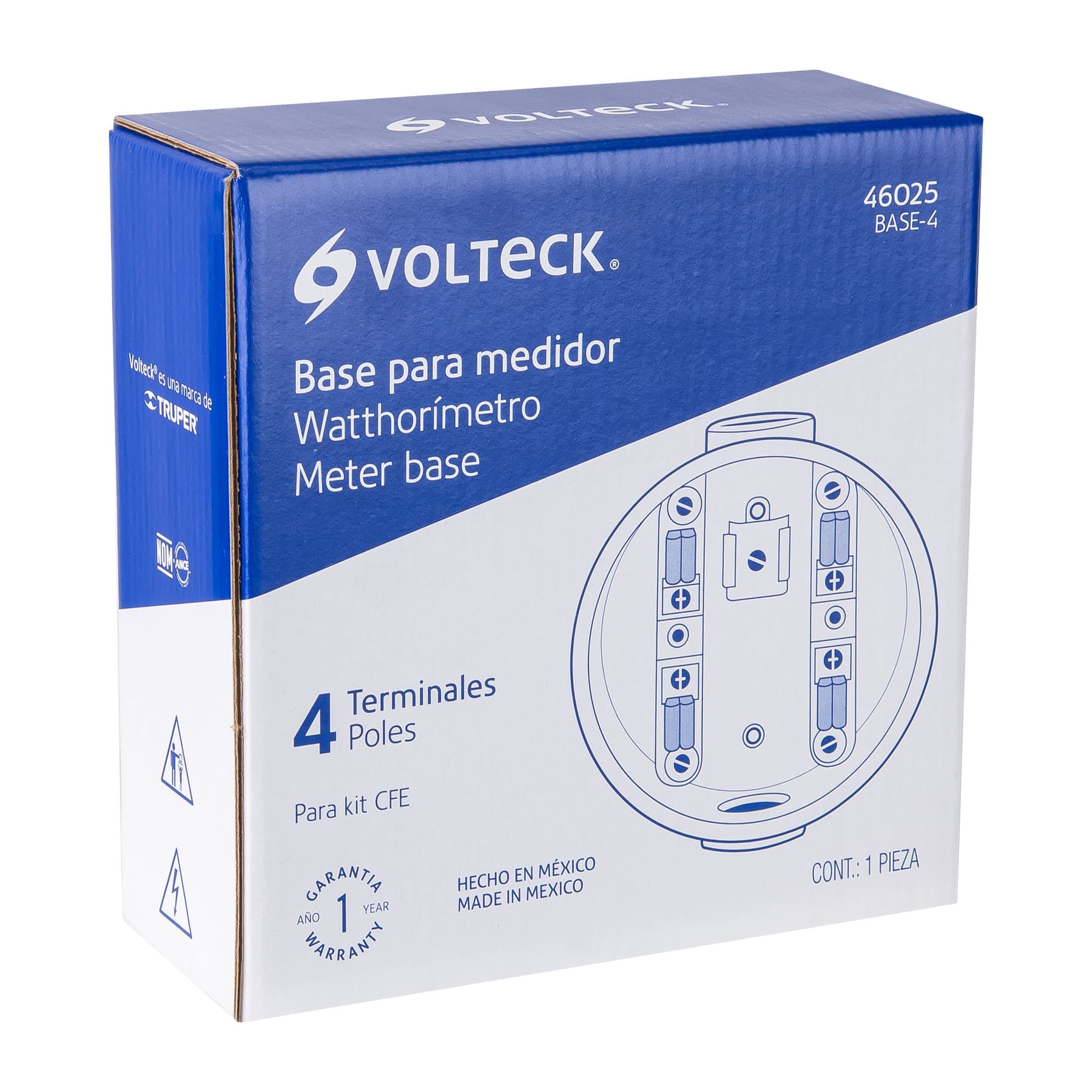 Base para Watthormetro, 4 Terminales, Volteck - Image 4