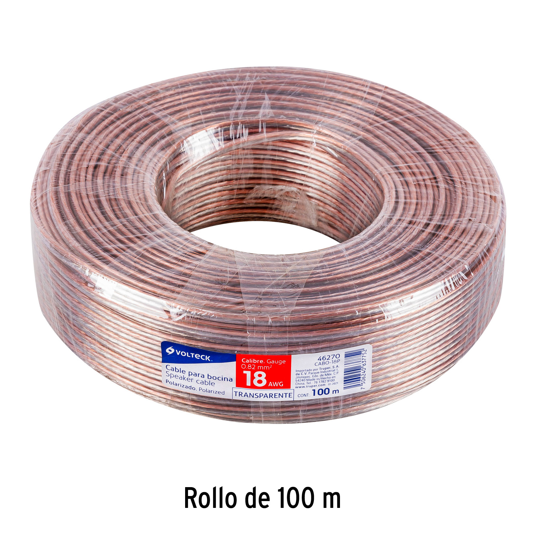 Cable Polarizado Transparente para Bocina 18 Awg - Image 5
