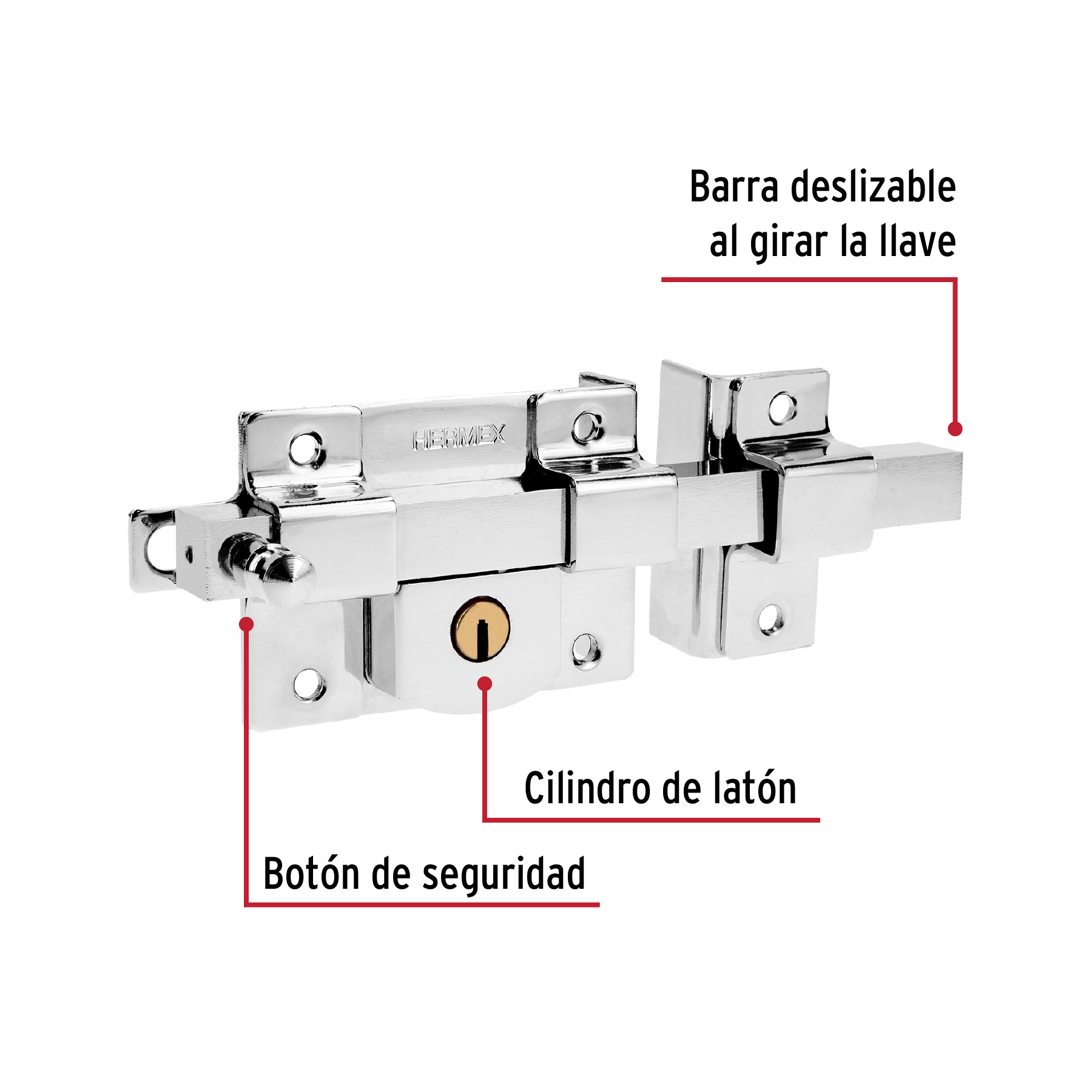 Cerradura de Barra Libre, Derecha, Blster, Hermex - Image 9