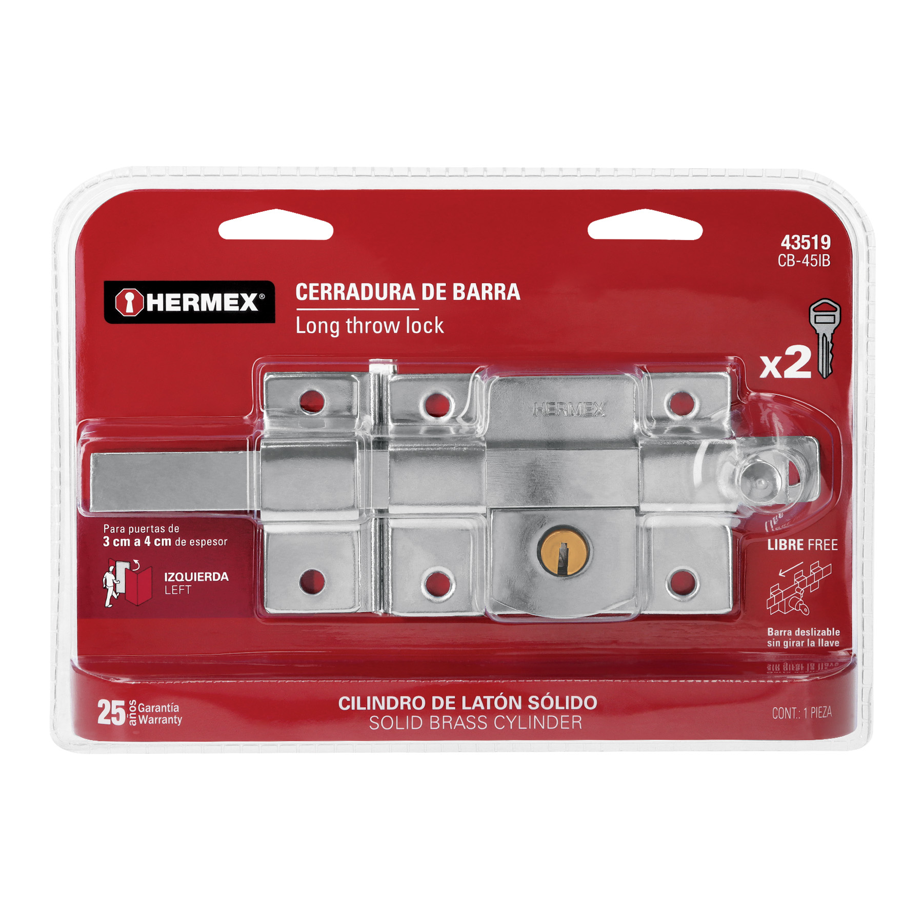 Cerradura de Barra Libre, Izquierda, Blster, Hermex - Image 8