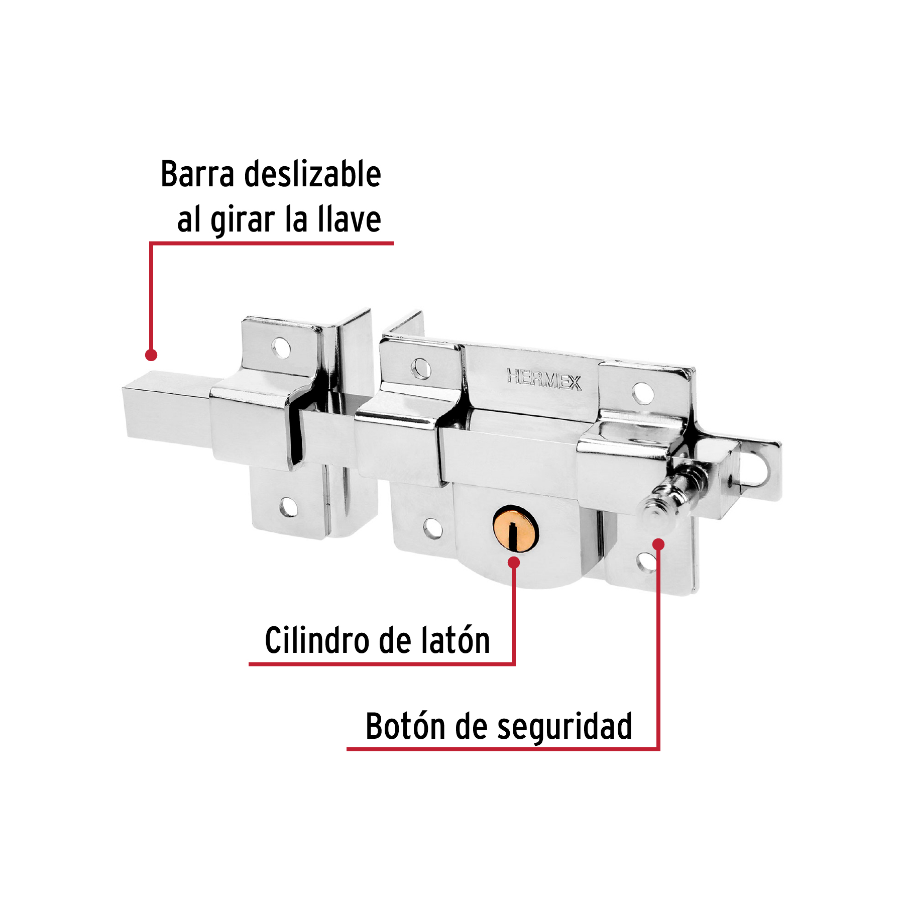 Cerradura de Barra Libre, Izquierda, Blster, Hermex - Image 9