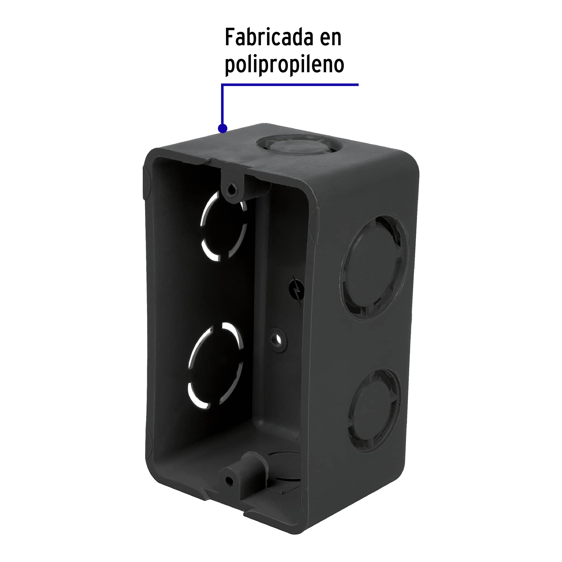 Caja Tipo Chalupa 2" X 4" Plastica negra, Volteck - Image 5