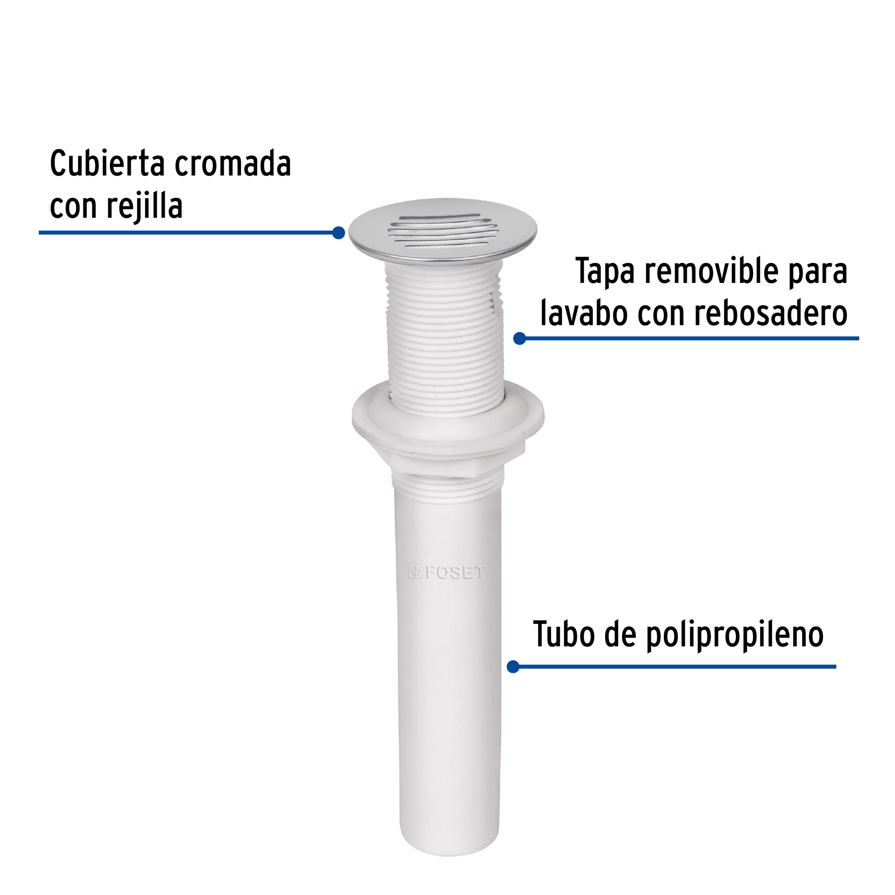 Contra de para lavabo con Rebosadero,de 1-1/4 Foset - Image 7