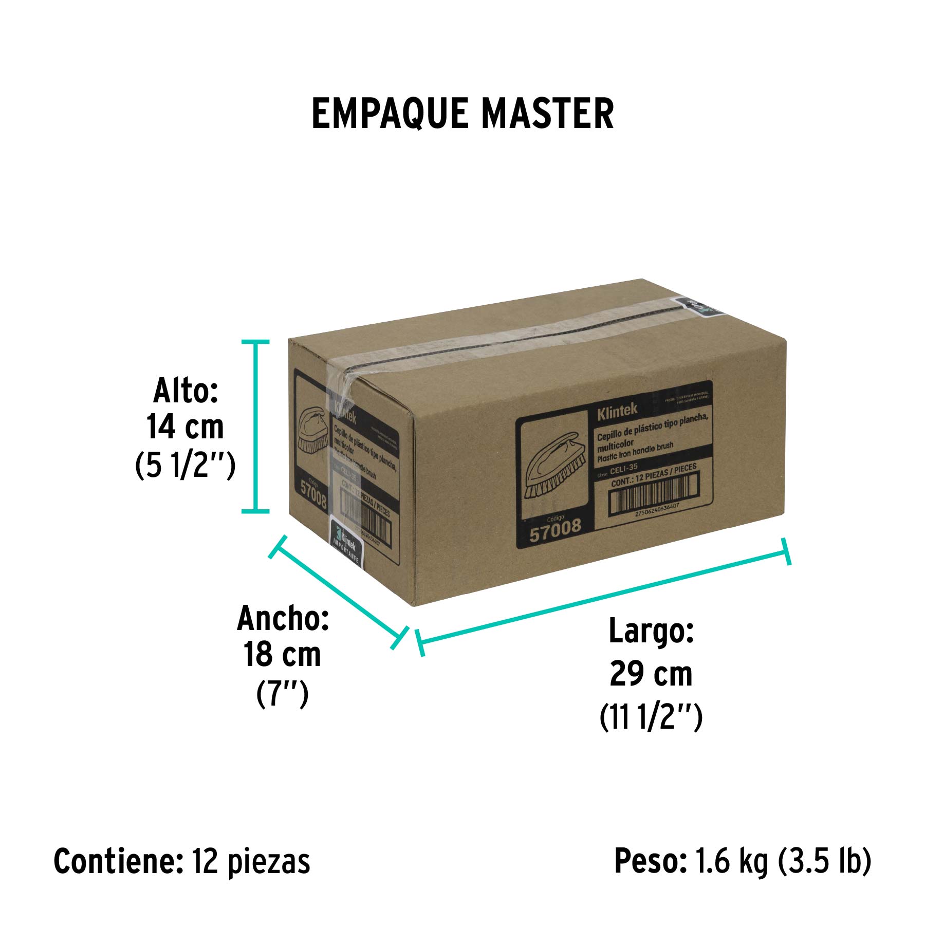 Cepillo Tipo Plancha de Plastico, Klintek - Image 3