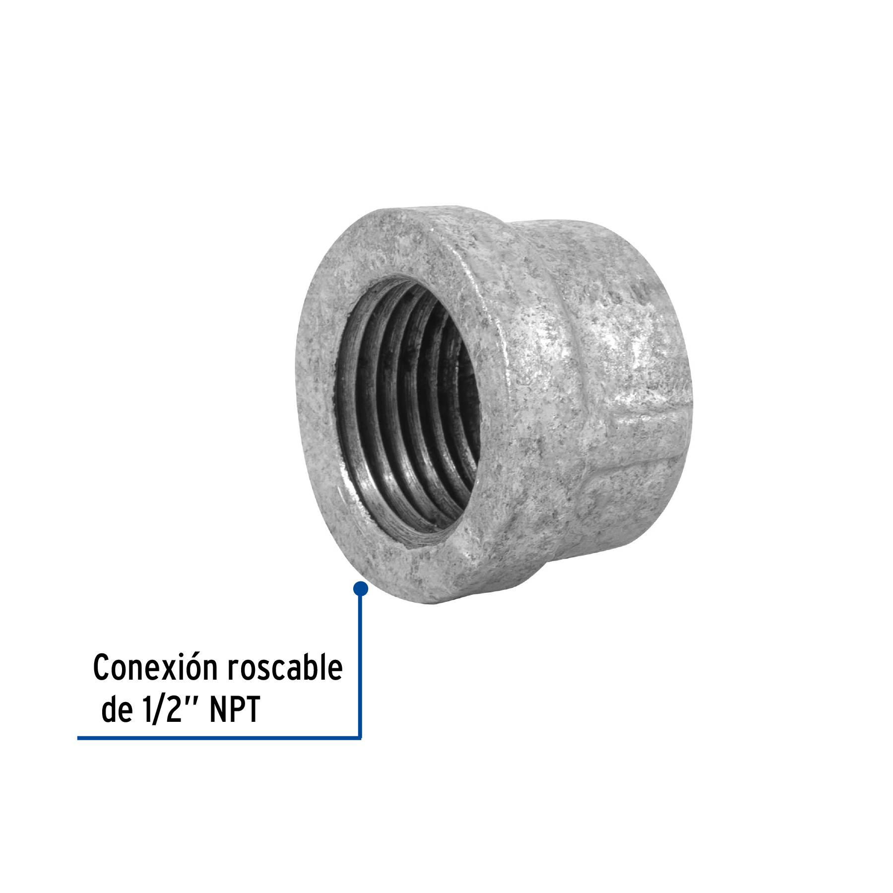 Tapon Hembra 1/2" de Acero Galvanizado, Foset - Image 3