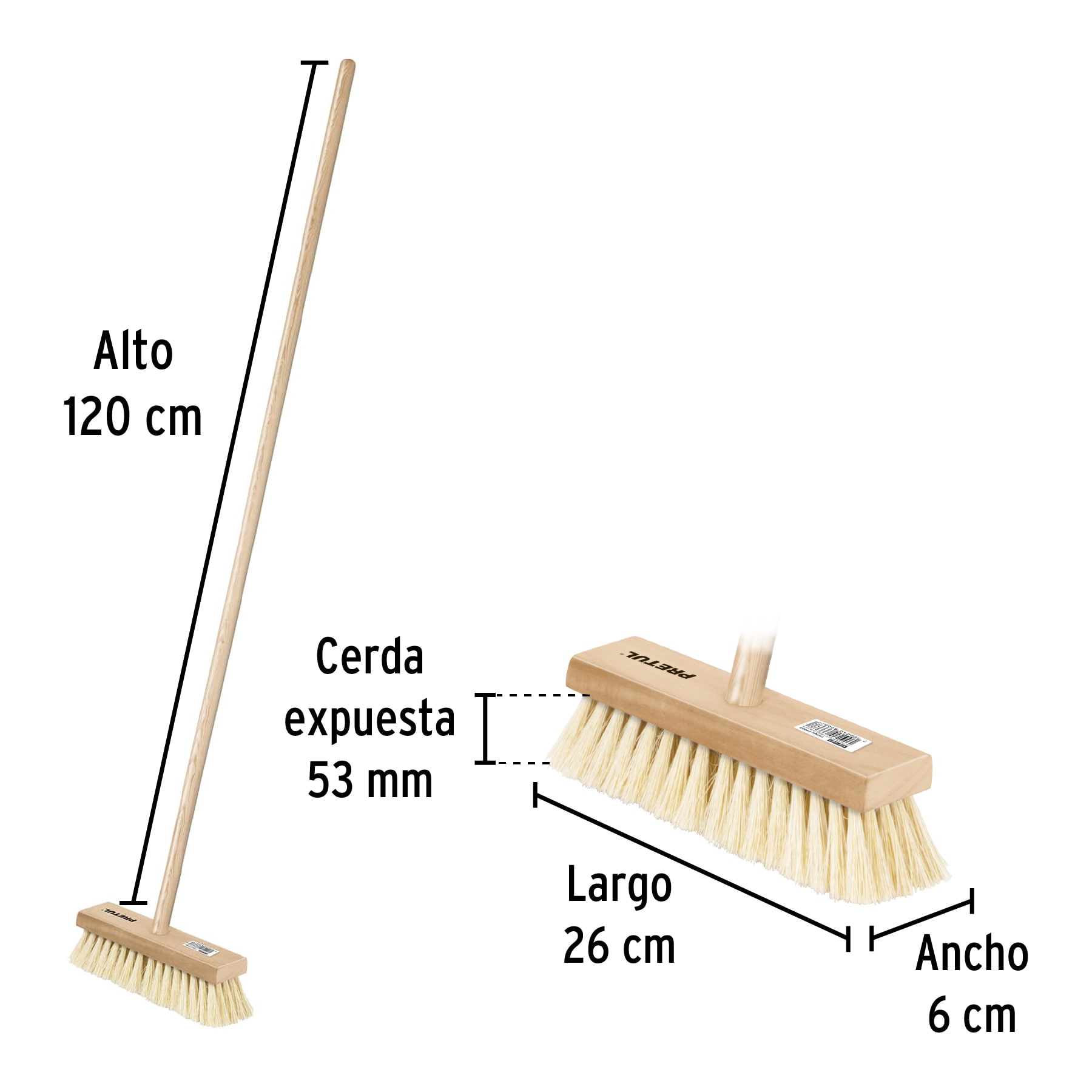 Cepillo para Impermeabilizar, con Cerdas de Ixtle, Mango 48 - Image 4