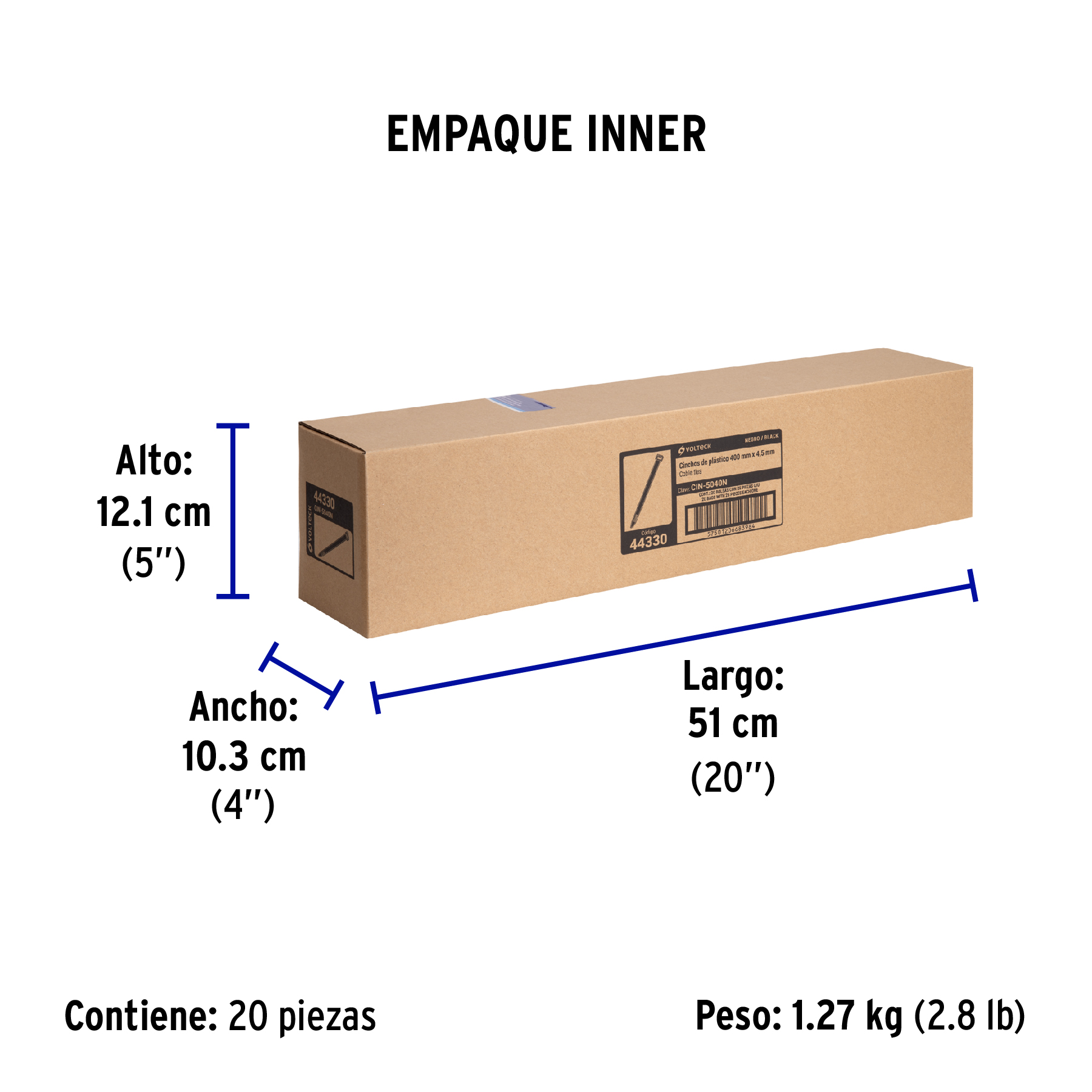 Bolsa con 25 Cinchos Plasticos 50 Lb, 400 X 4.5 Mm, Negro - Image 4