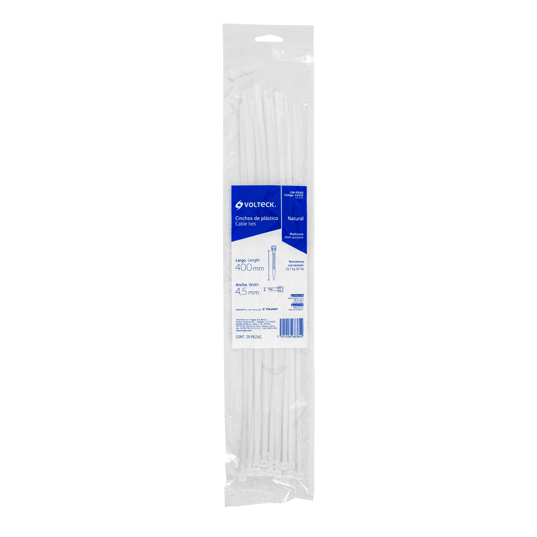 Bolsa con 25 Cinchos Plasticos 50 Lb, 400 X 4.5 Mm, Natural - Image 7