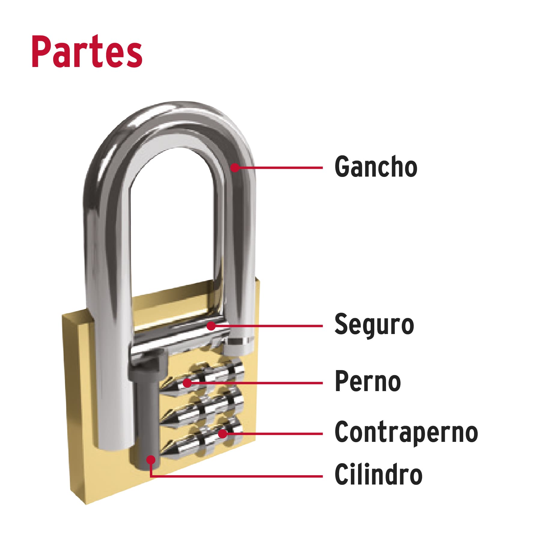Blíster con 2 Candados de Latón de 40MM con Gancho Largo - Image 3