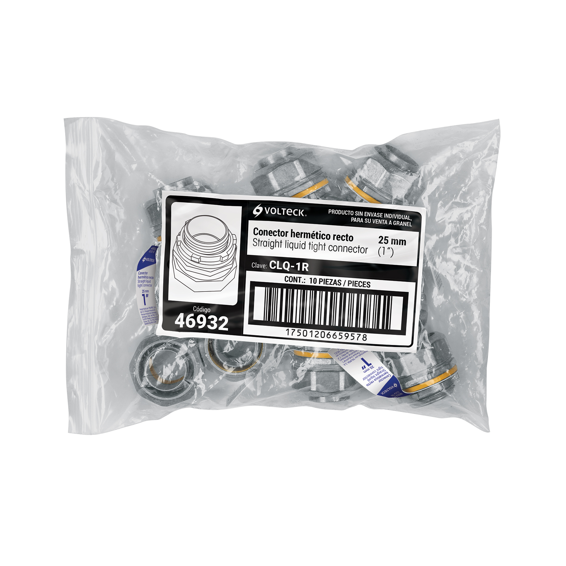 Conector Recto 1" para Tubo Liquid Tight, Volteck - Image 2