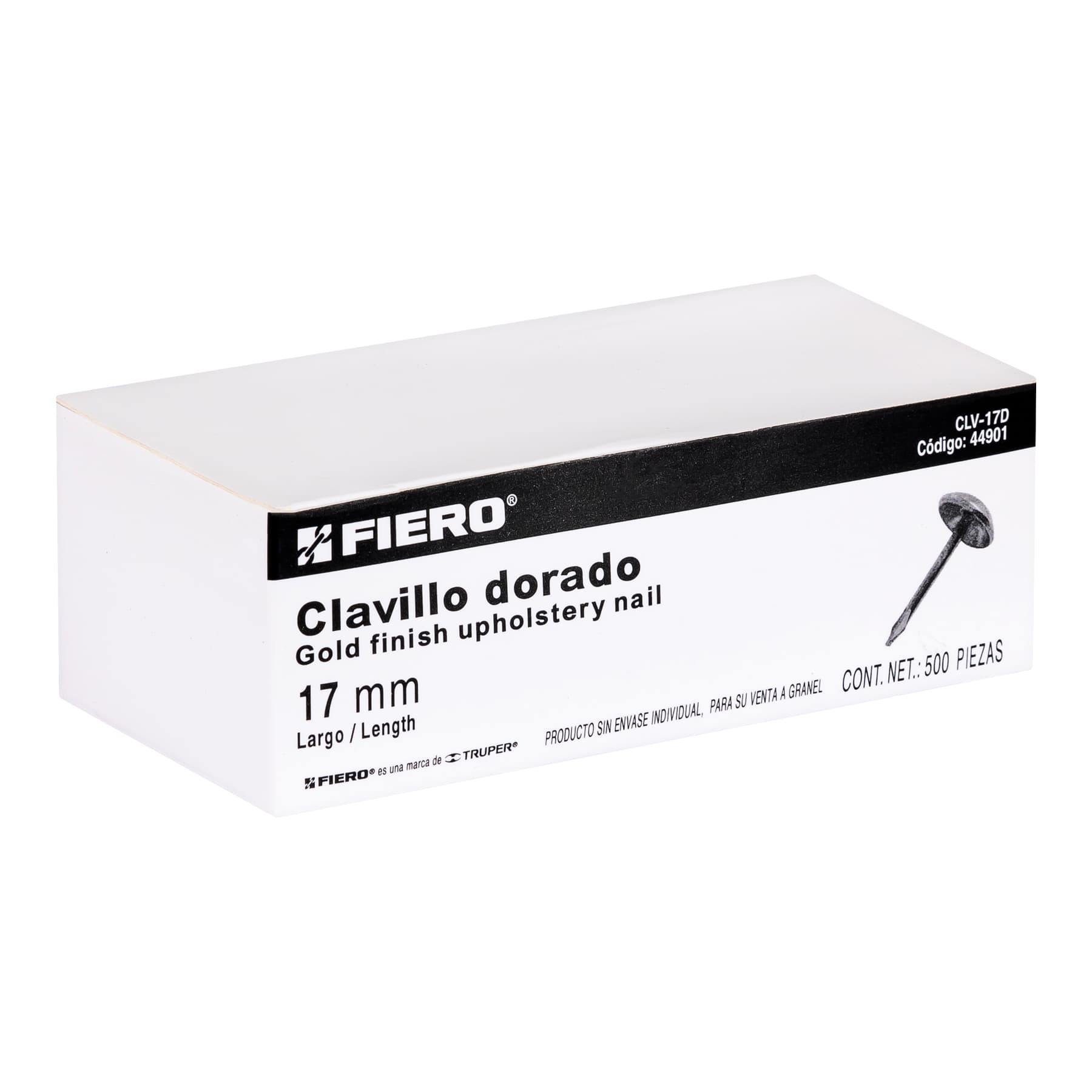 Caja con 500 Clavillos Dorados de 17 Mm, Fiero - Image 5