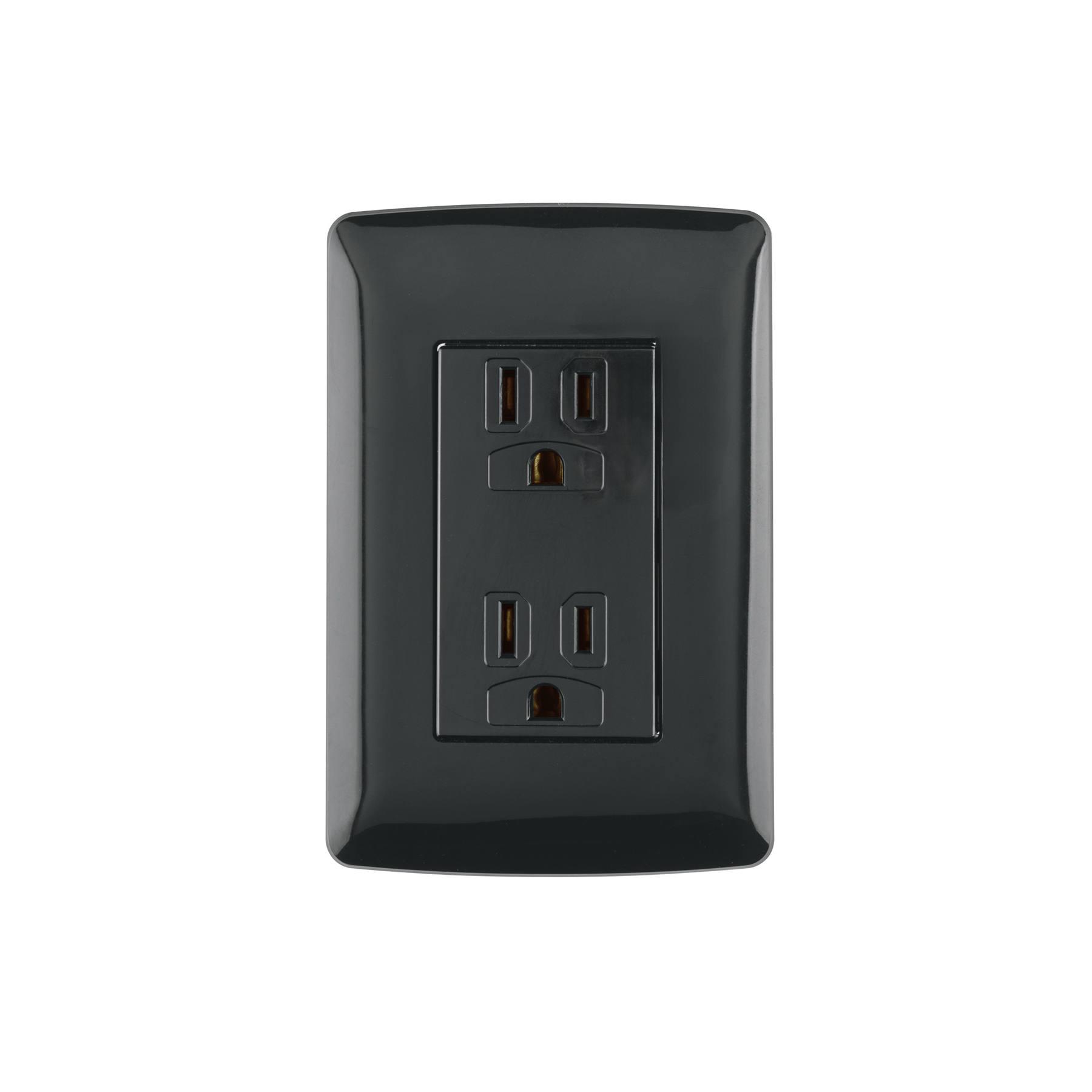 Contacto Duplex Aterrizado, Color Negro, Lnea Italiana