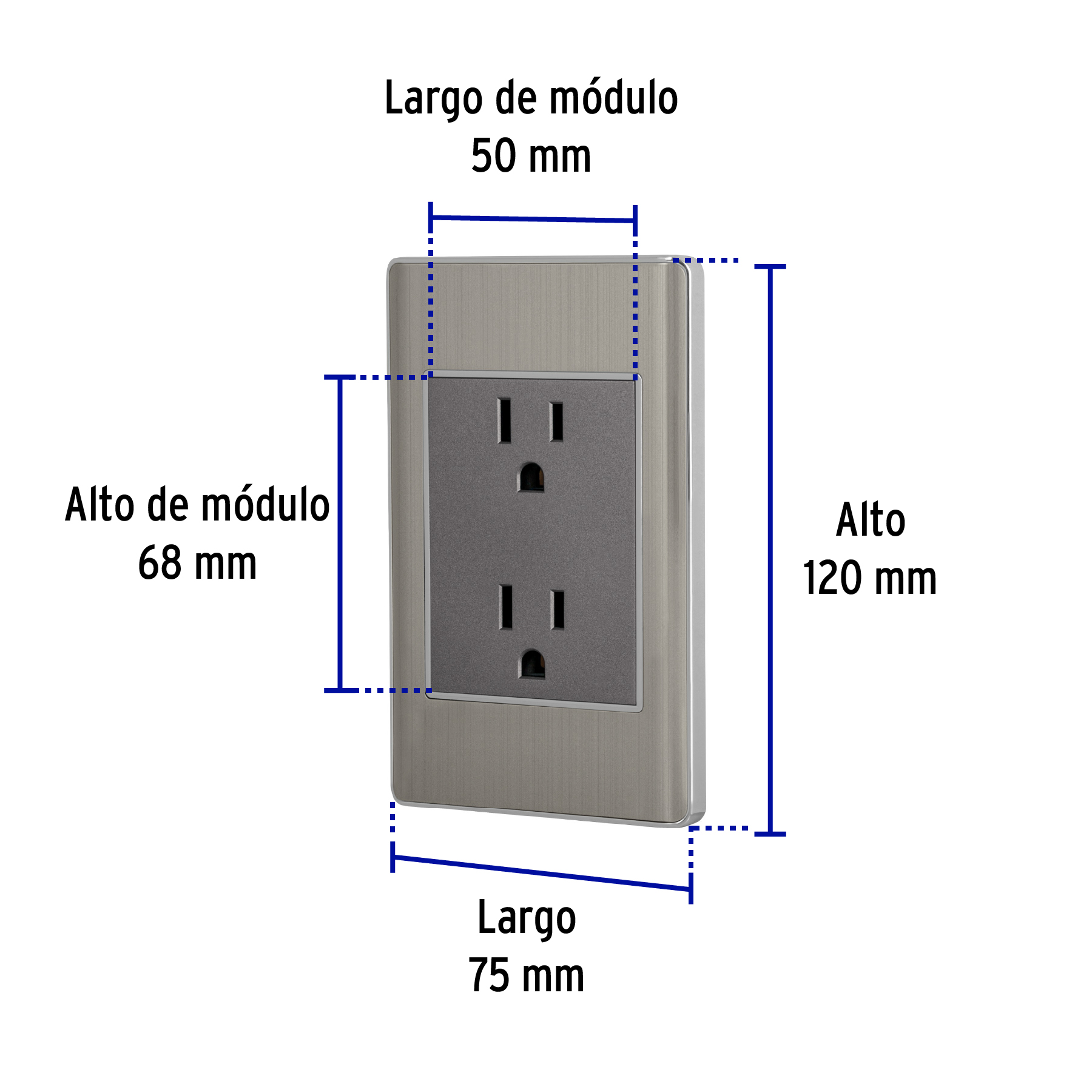 Placa Armada Acero Inox Contacto Dplex 3 Mdulos, Lisboa - Image 7