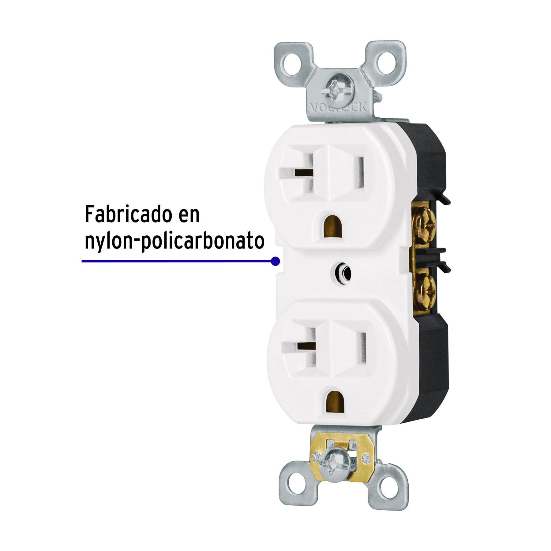 Contacto Duplex, 2 Polos 3 Hilos, 20 A, Standard, Blanco - Image 6