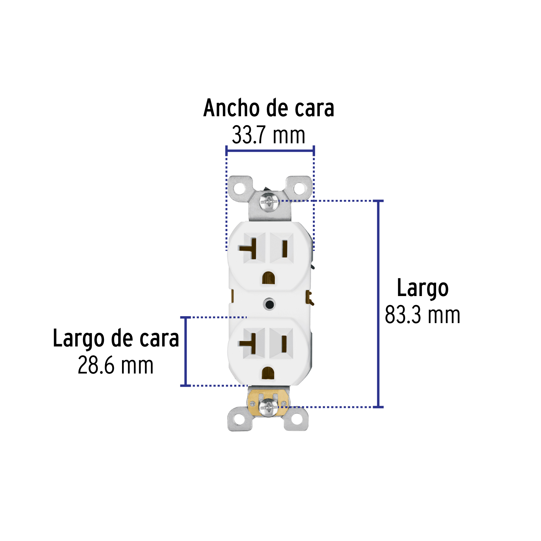 Contacto Duplex, 2 Polos 3 Hilos, 20 A, Standard, Blanco - Image 7