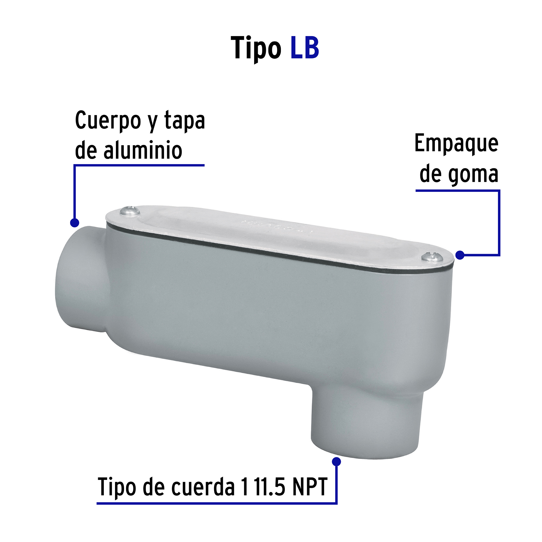 Condulet 1" Conexin Tipo Lb, Volteck - Image 3